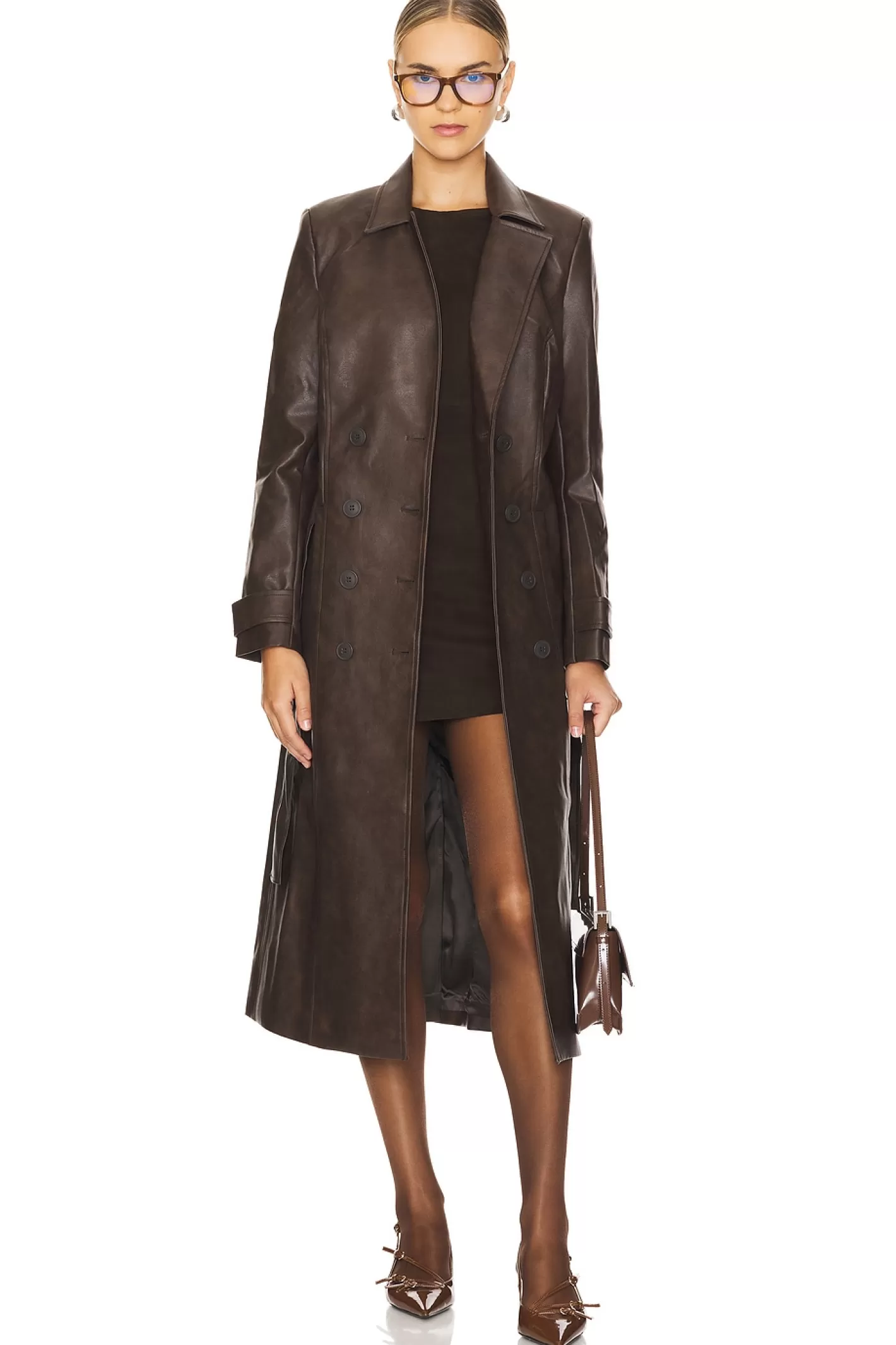 Faux Leather Trench Coat>Bardot Sale