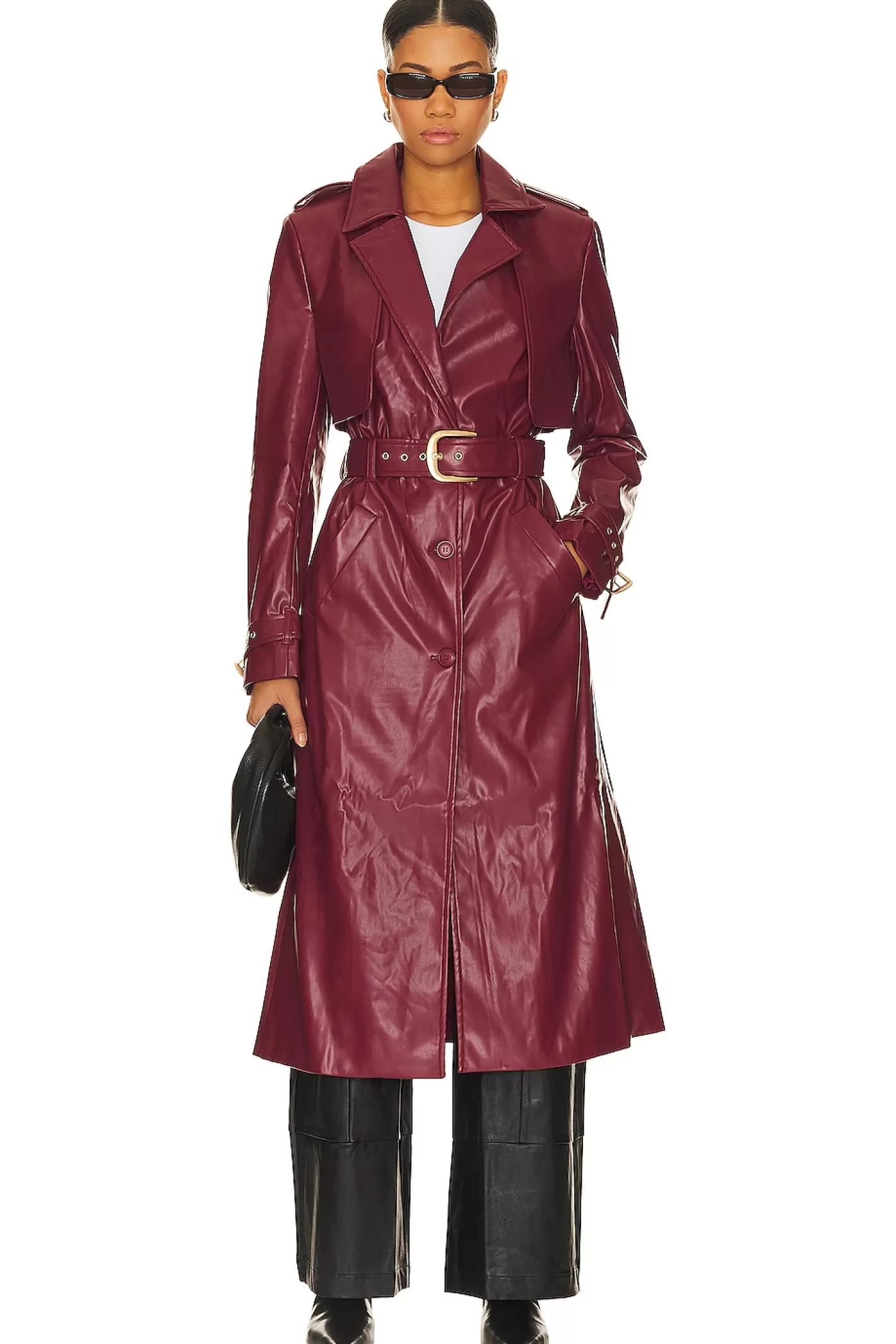 Faux Leather Trench Coat>Bardot Cheap