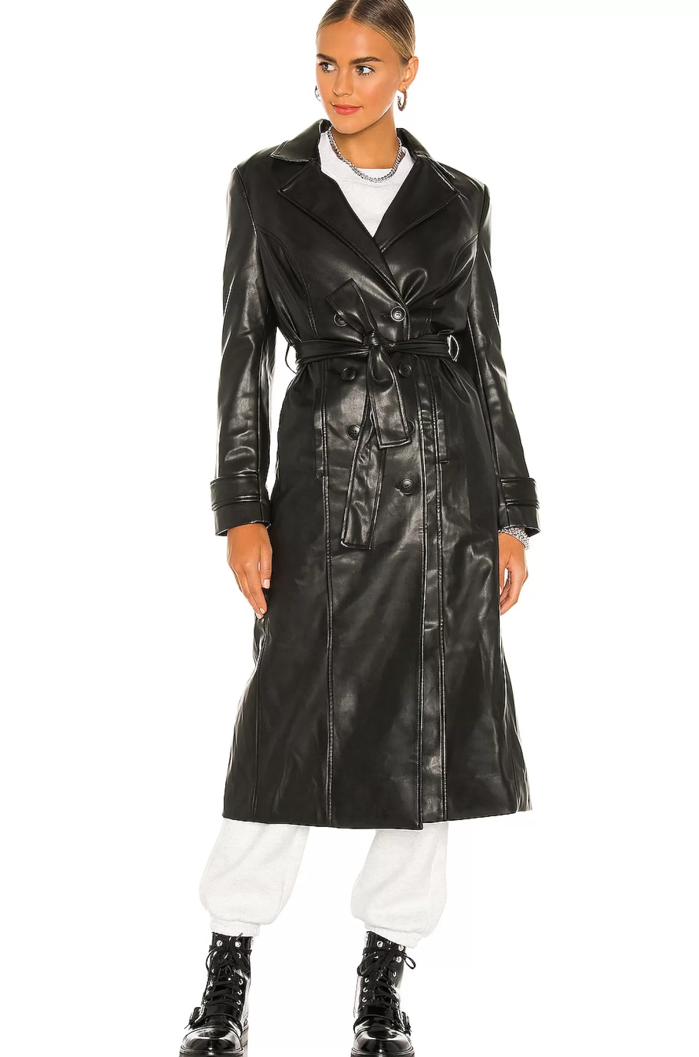 Faux Leather Trench Coat>Bardot Shop