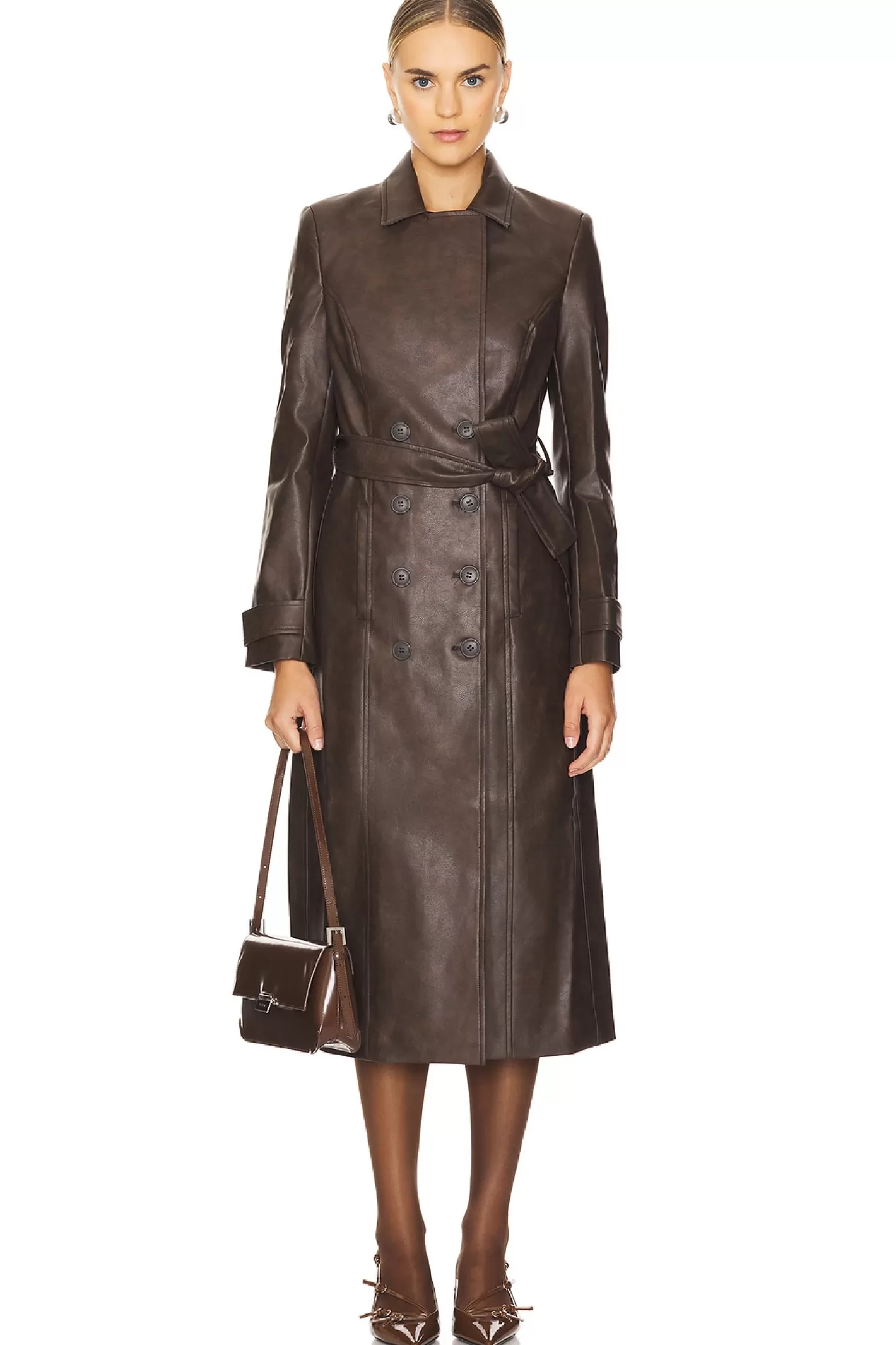 Faux Leather Trench Coat>Bardot Sale