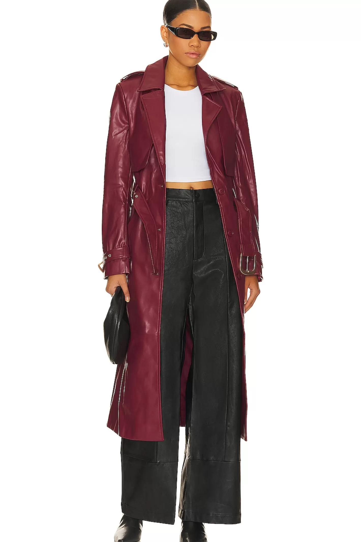 Faux Leather Trench Coat>Bardot Cheap