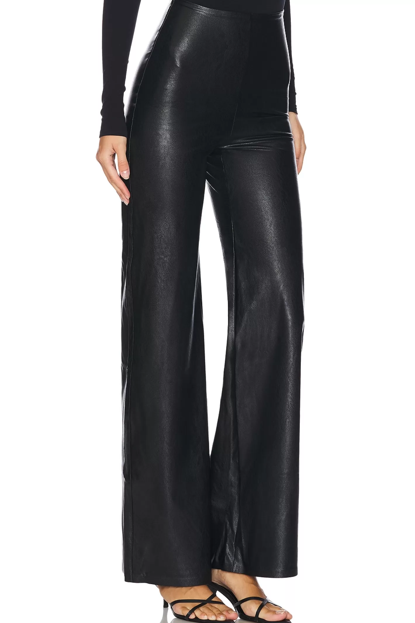 Faux Leather Wide Leg Pant>Commando Store