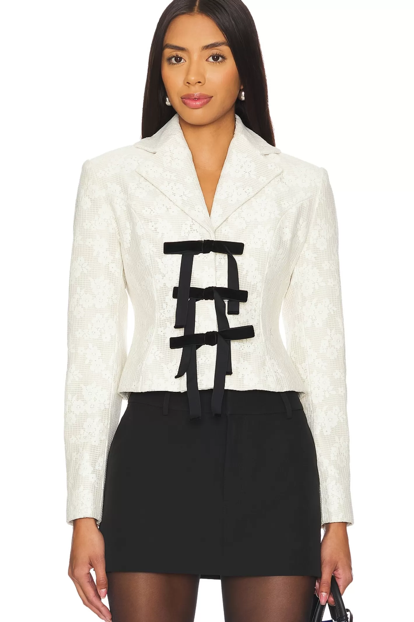 Floral Lace Jacket With Bows>Yuhan Wang New