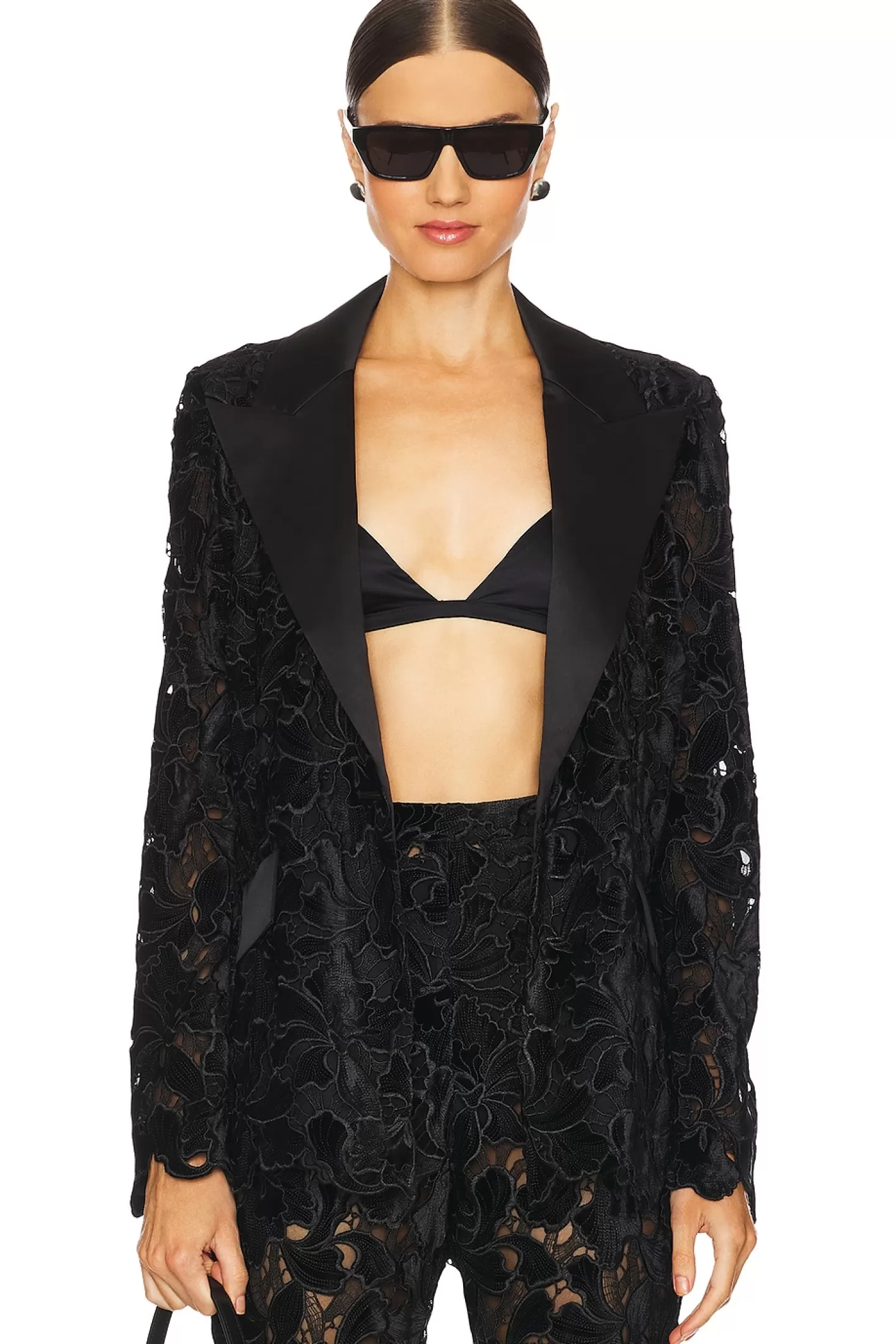 Floral Velvet Lace Blazer>Nadine Merabi Cheap