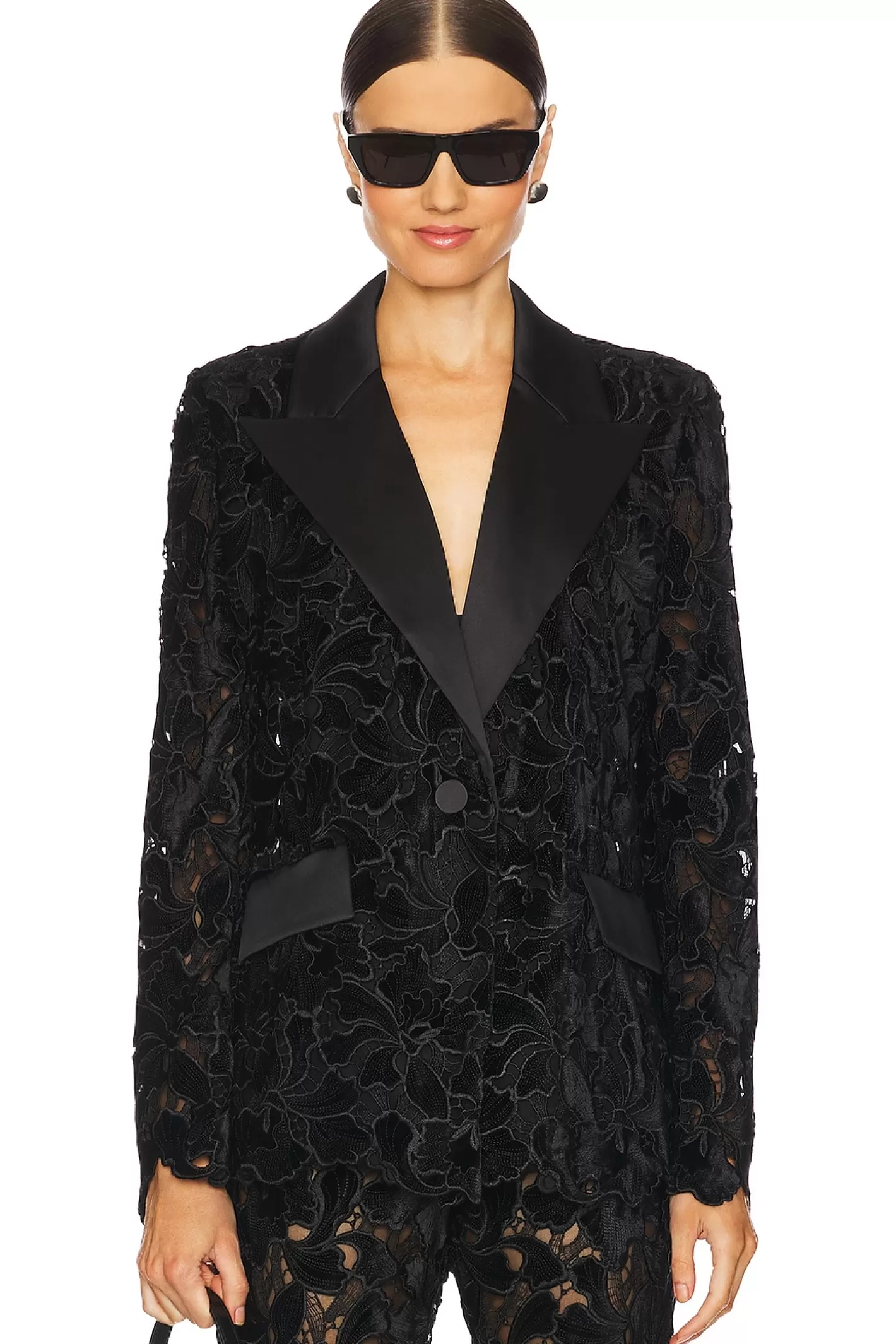 Floral Velvet Lace Blazer>Nadine Merabi Cheap