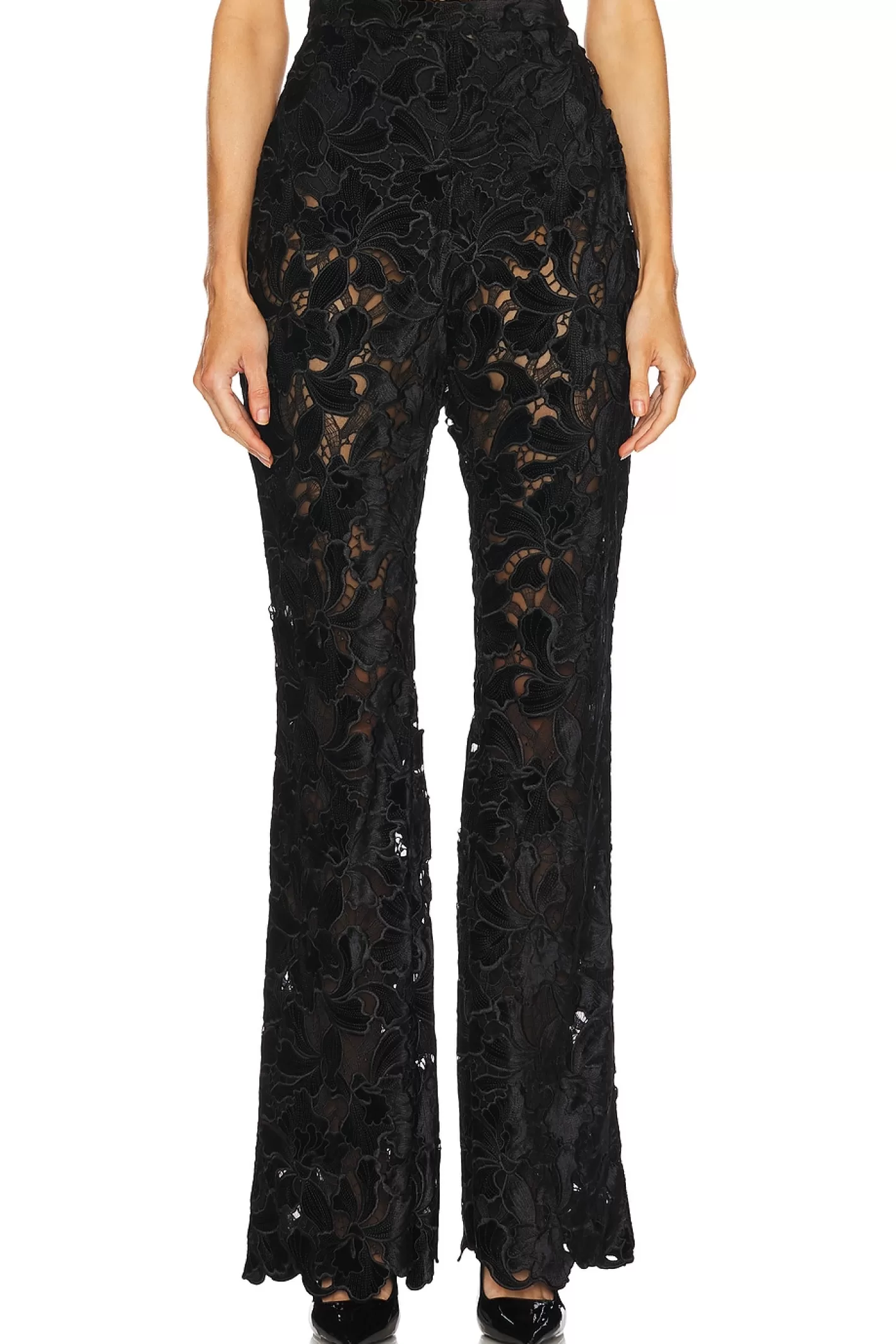 Floral Velvet Lace Trousers>Nadine Merabi Flash Sale