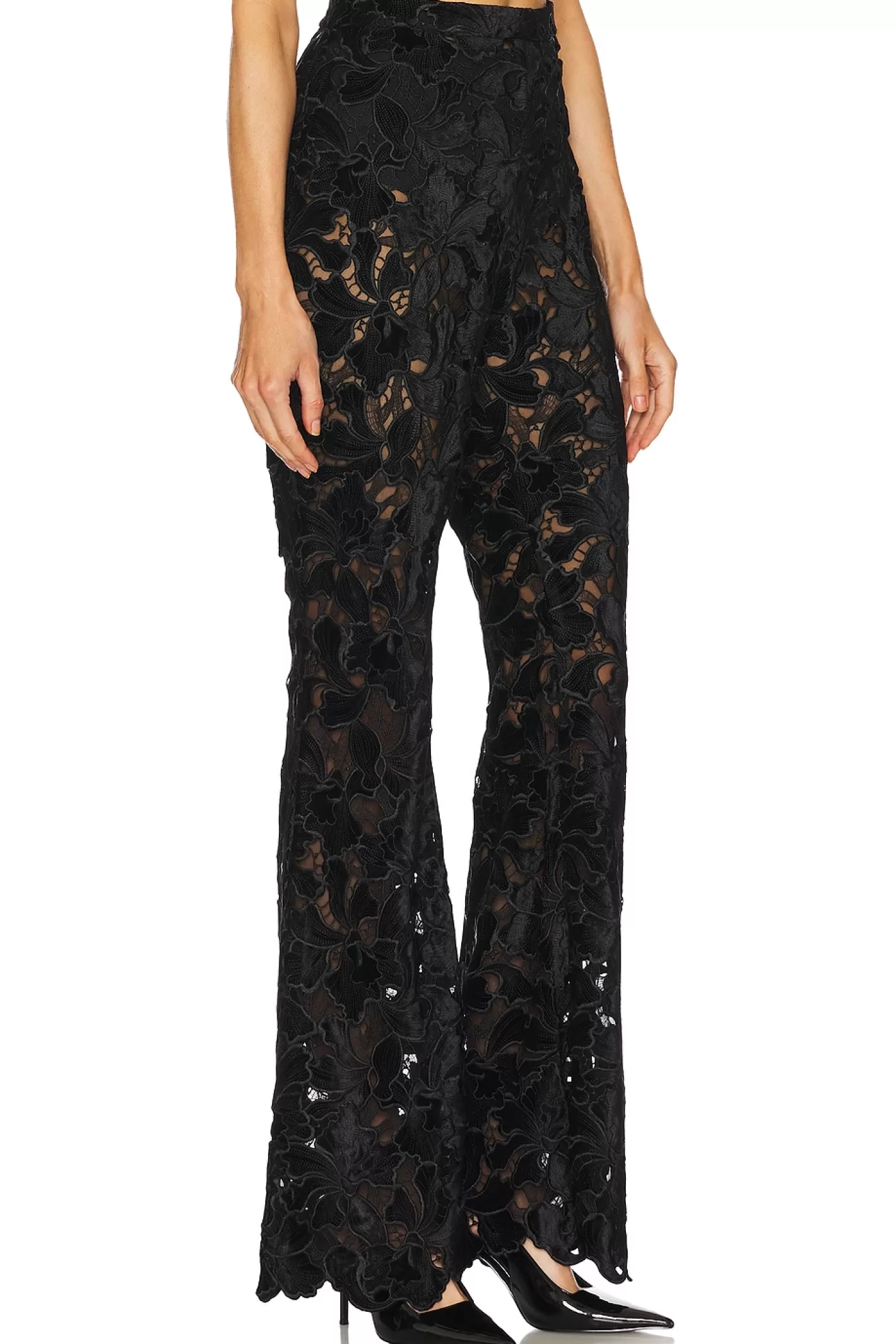 Floral Velvet Lace Trousers>Nadine Merabi Flash Sale