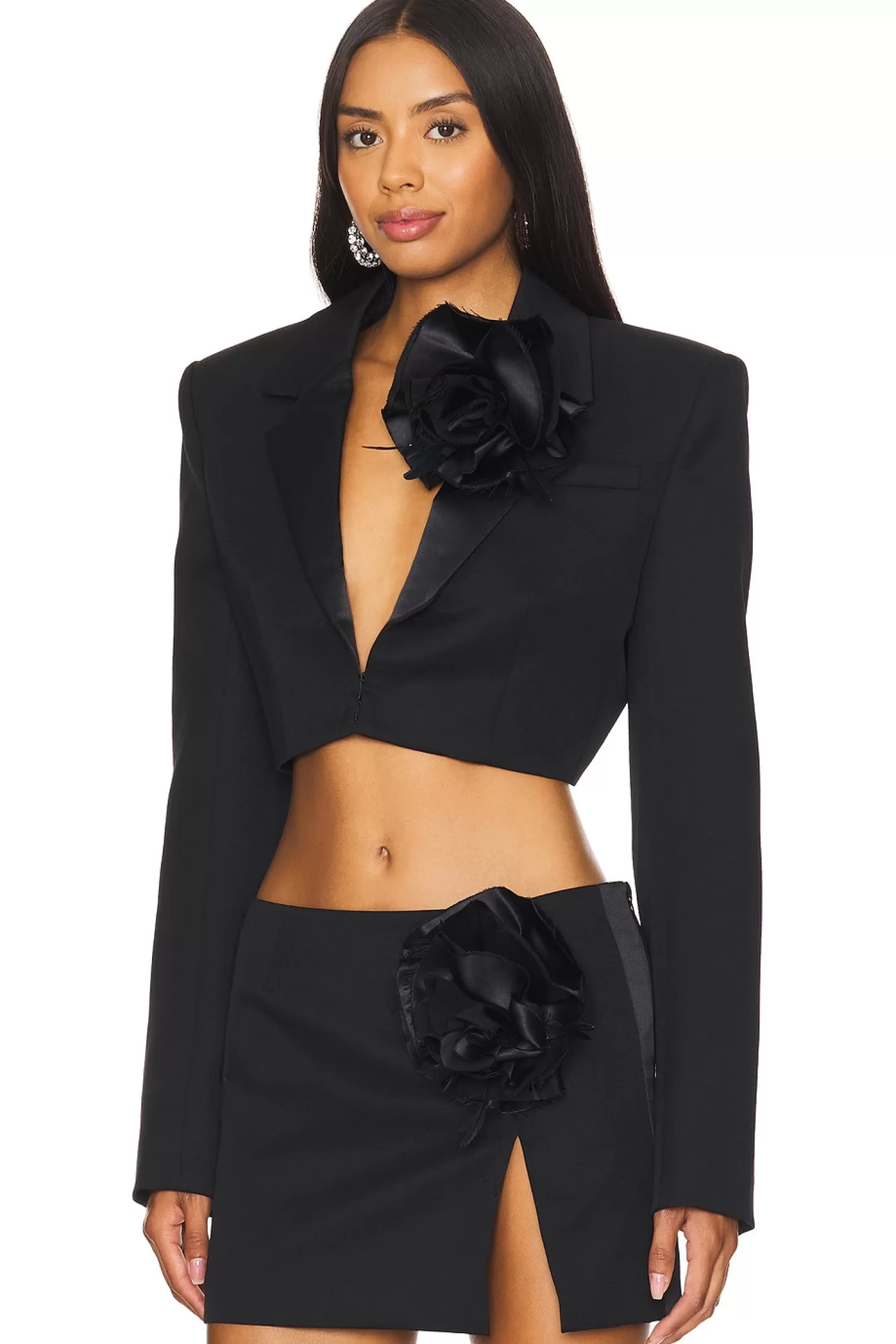 Flower Corsage Cropped Blazer>AREA Hot