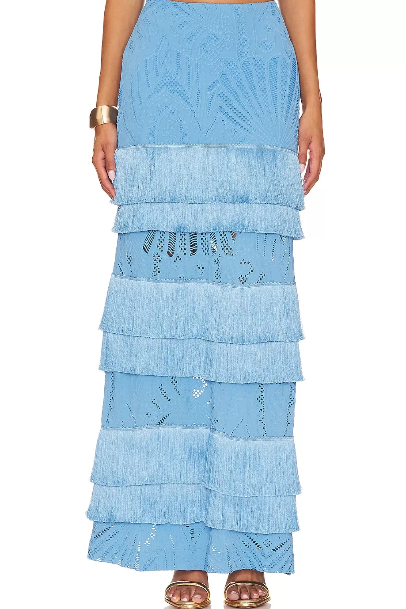 Fringe Lace Maxi Skirt>PatBO Best