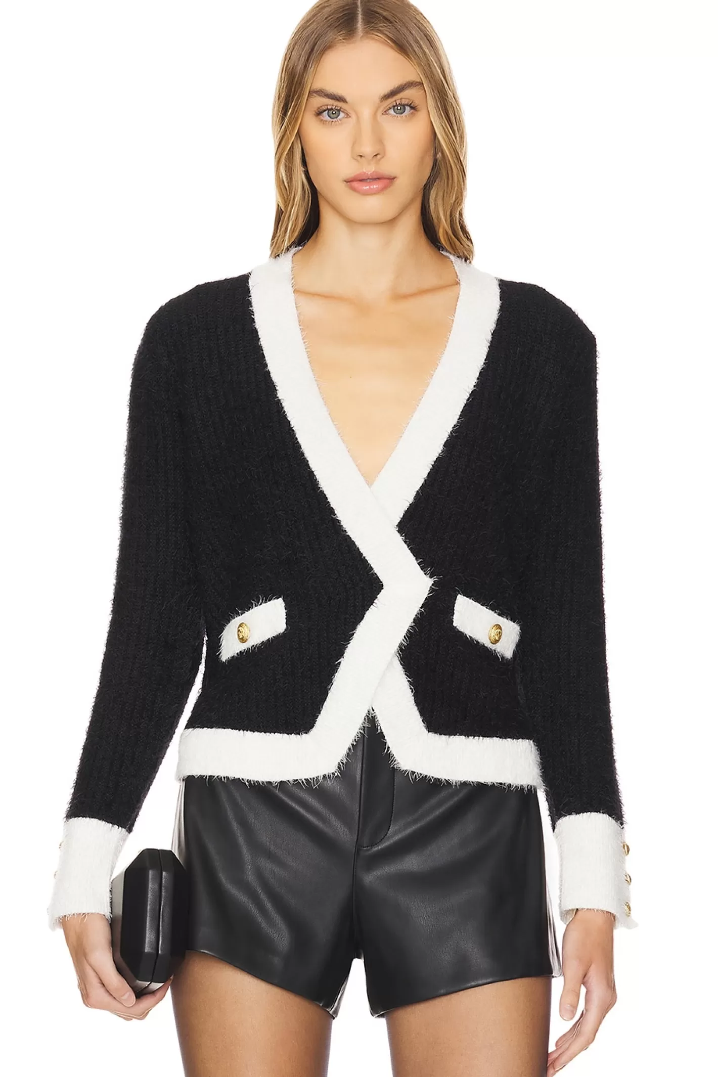 Georgia Contrast Trim Cardigan Blazer>L'AGENCE Sale