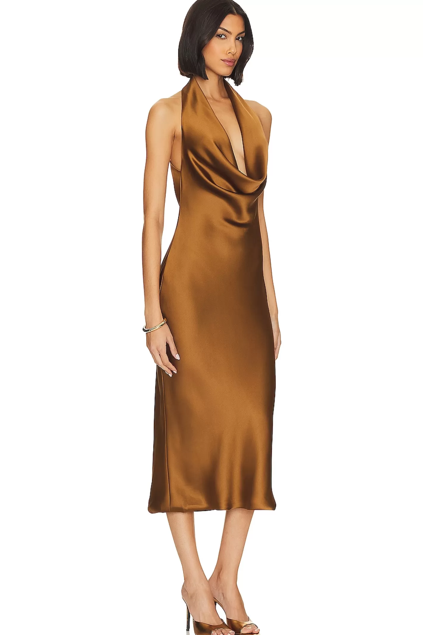 Halter Drape Midi Dress>Norma Kamali Discount