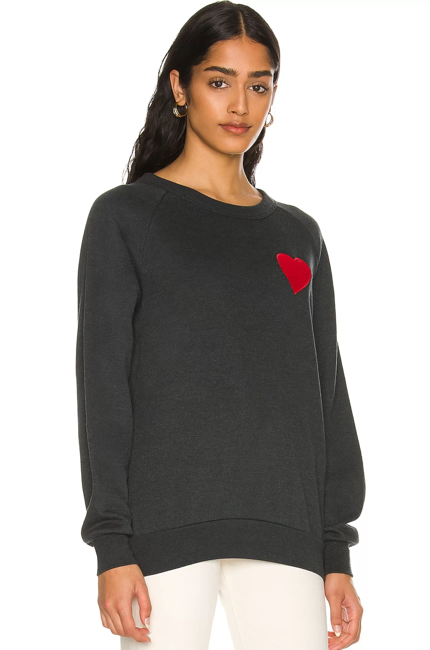 Heart Embroidery Crew Sweatshirt>Aviator Nation Shop