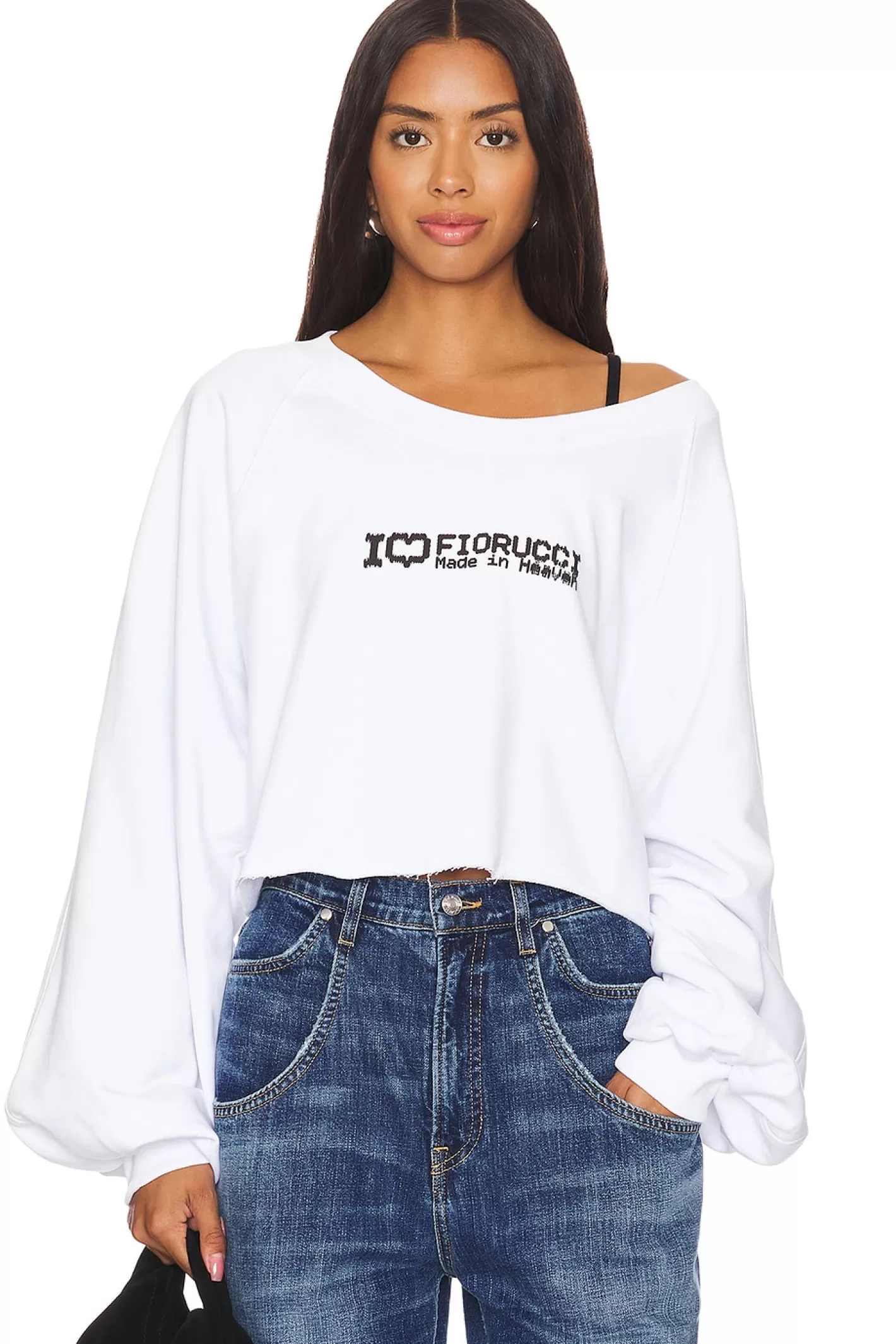 I Love Print Cropped Sweatshirt>FIORUCCI Sale