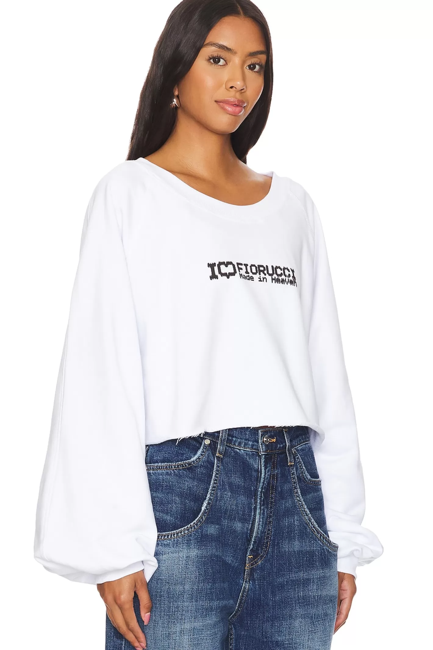 I Love Print Cropped Sweatshirt>FIORUCCI Sale