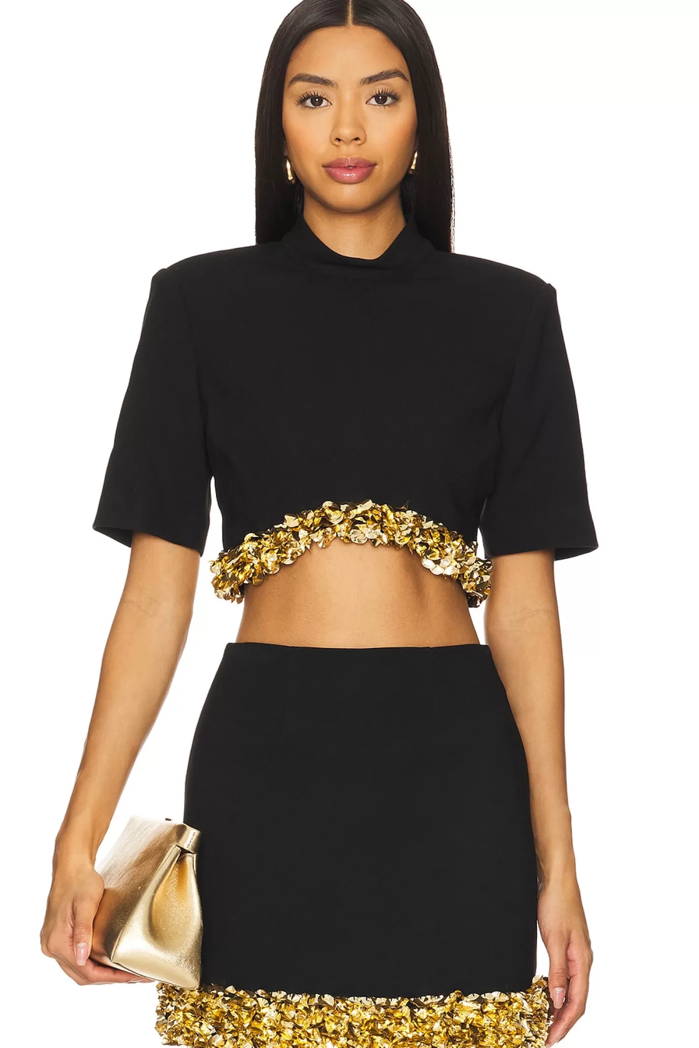 Jalen Short Sleeve Cropped Top>SIMKHAI Cheap