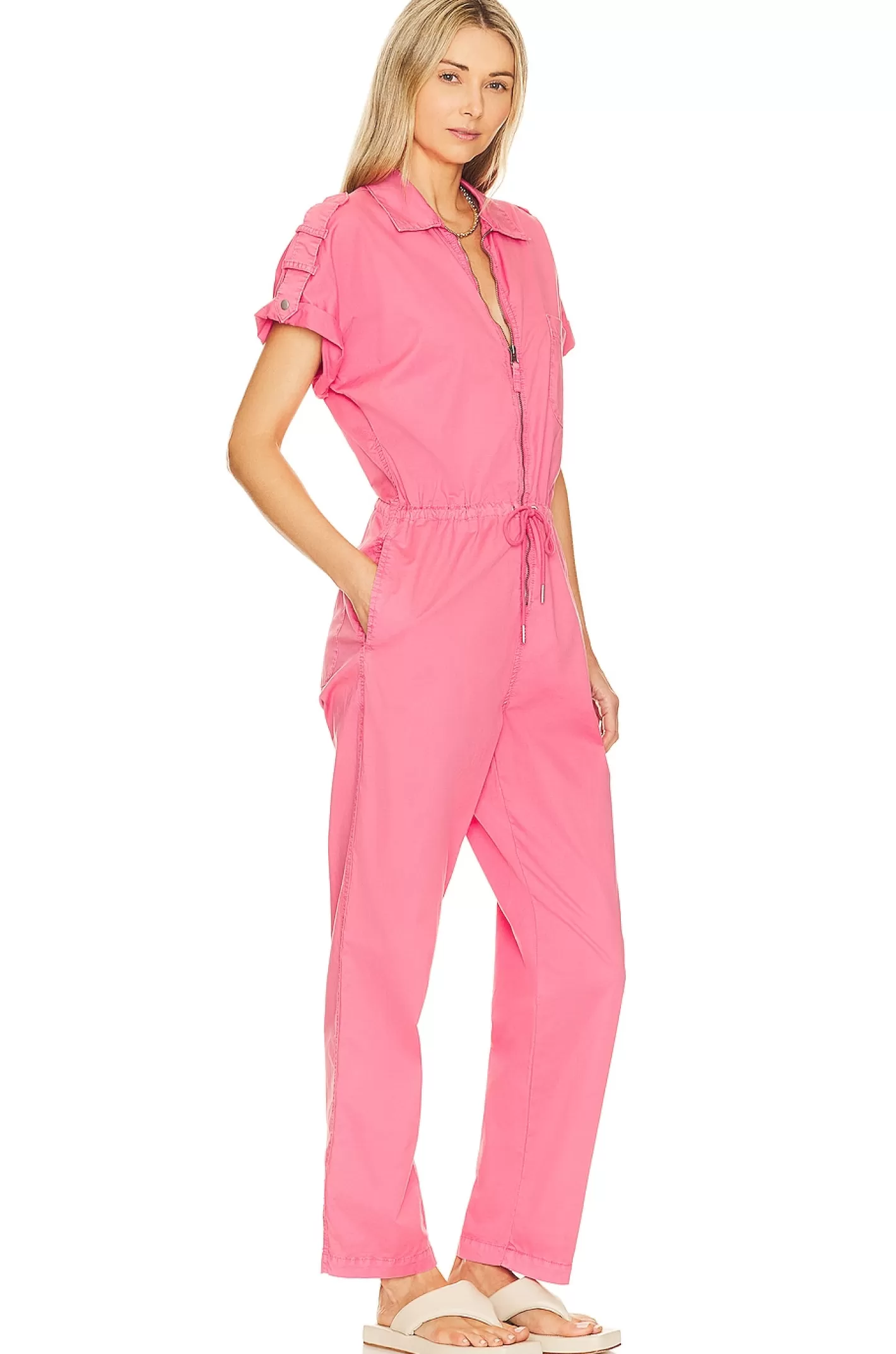 Jordan Short Sleeve Zip Front Jumpsuit>PISTOLA Cheap