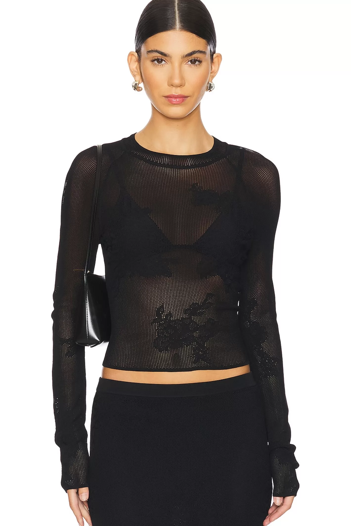 Lace Pointelle Long Sleeve Top>fleur du mal Cheap