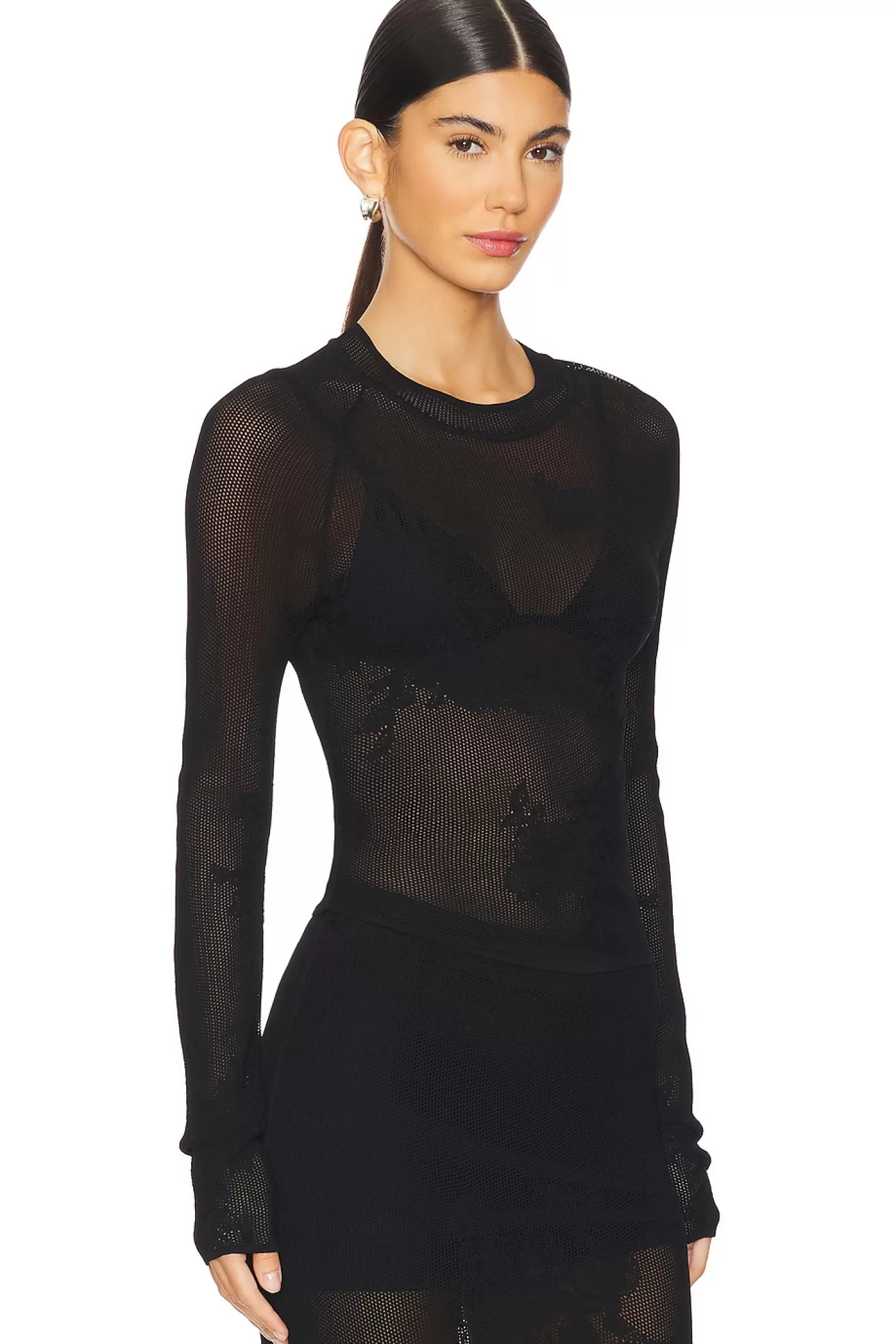 Lace Pointelle Long Sleeve Top>fleur du mal Cheap