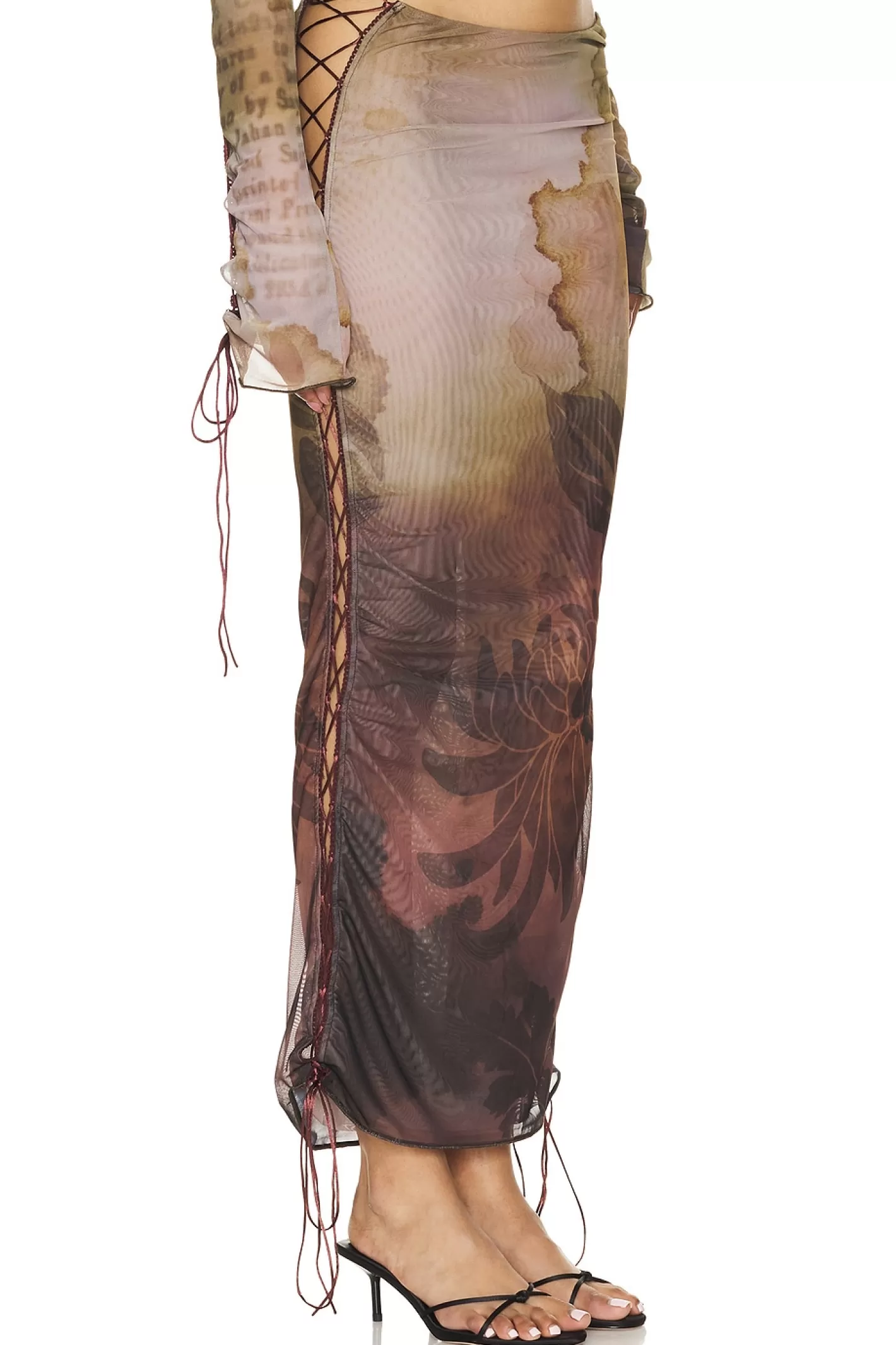 Lace Up Printed Maxi Skirt>Jaded London Best