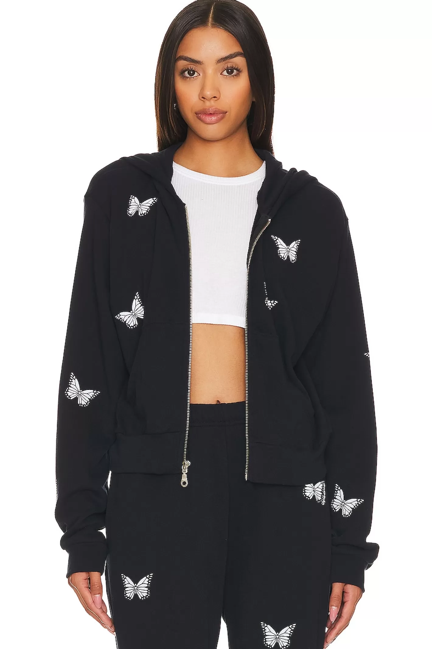 Lachelle Crop Zip Up Hoodie>Lauren Moshi Best Sale