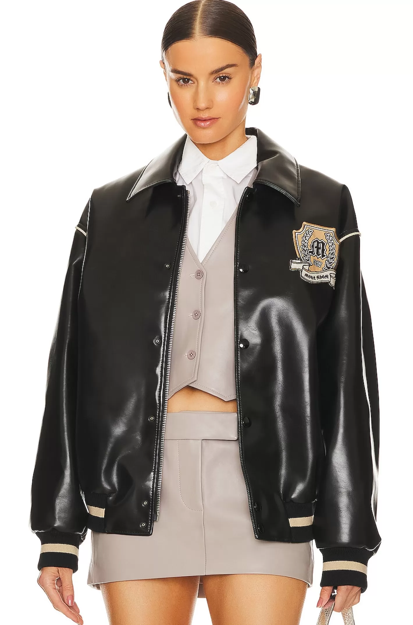 Leather Bomber Jacket>MSGM Best Sale