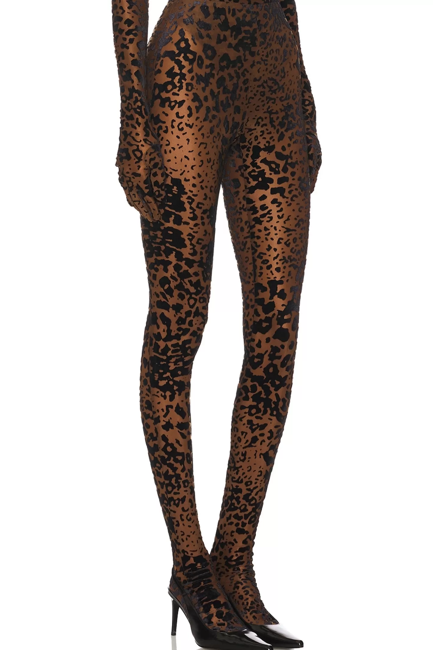 Leopard Burnout Mesh Stocking>Alex Perry Outlet