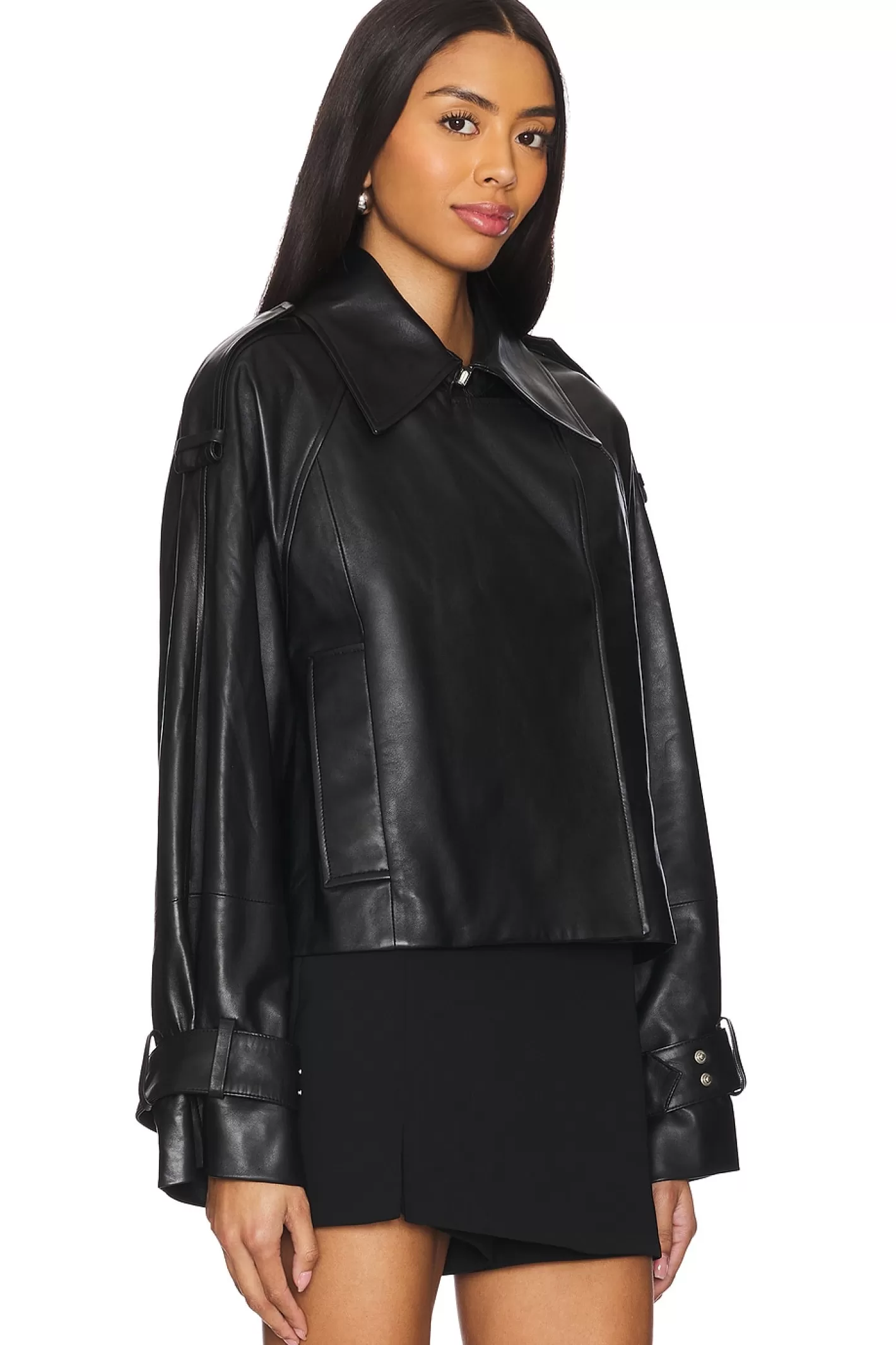 Lilith Ann Leather Cropped Jacket>Ivy Oak New