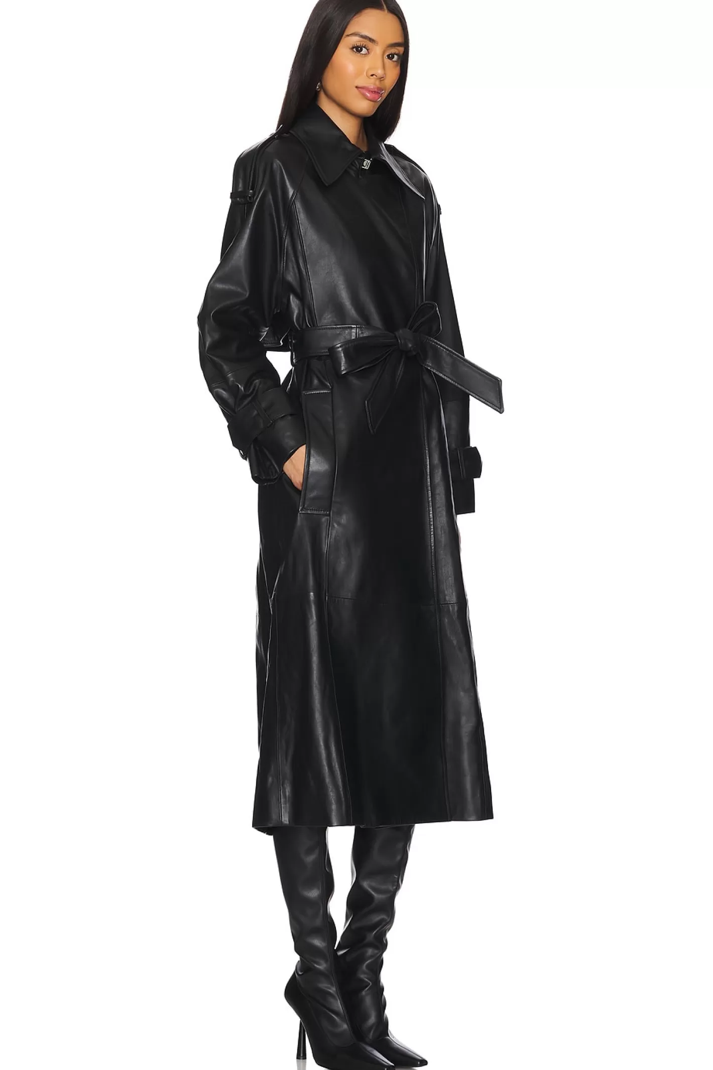 Lilith Leather Trench Coat>Ivy Oak Cheap