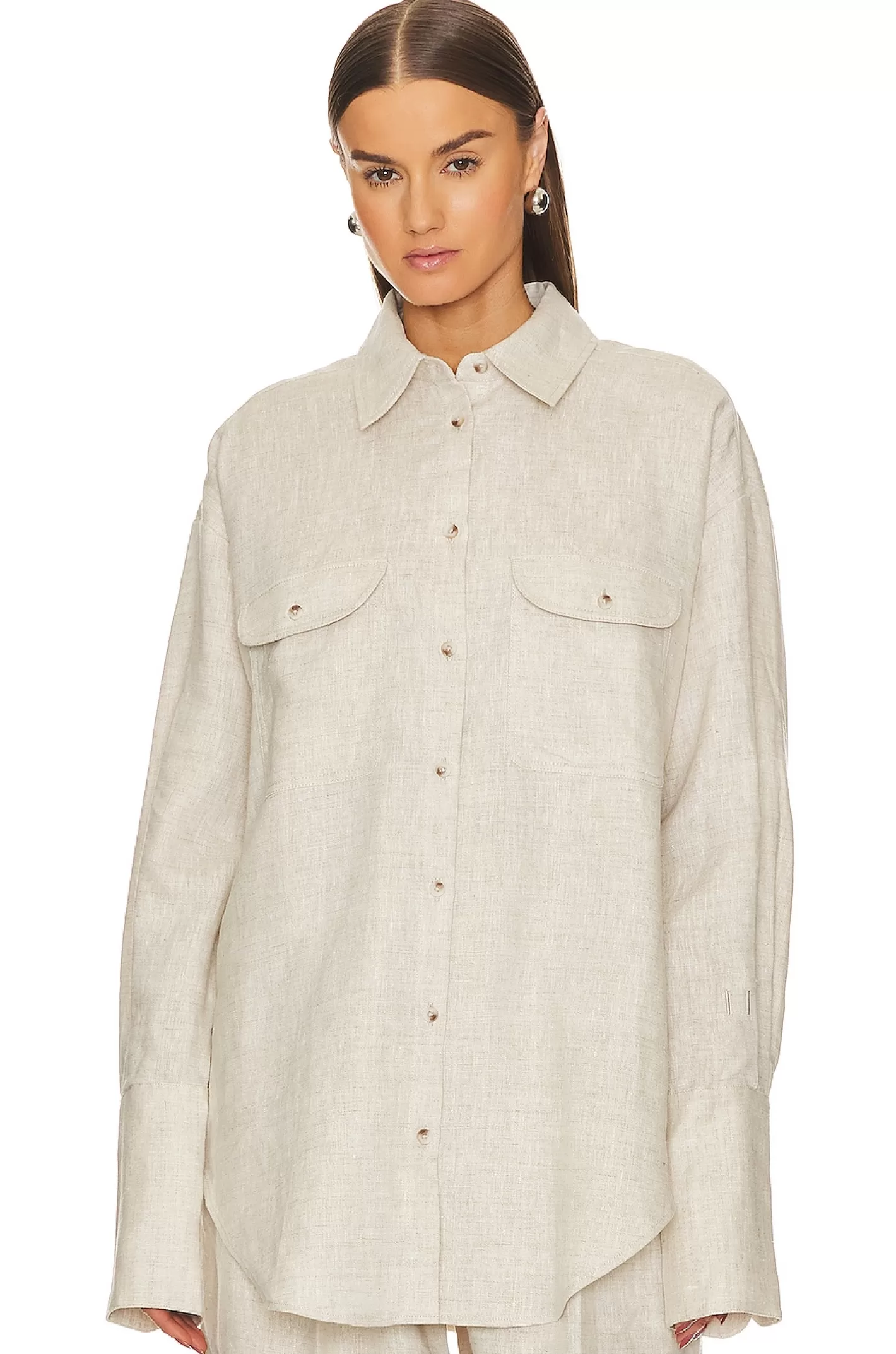 Linen Button Down Shirt>Helsa Store