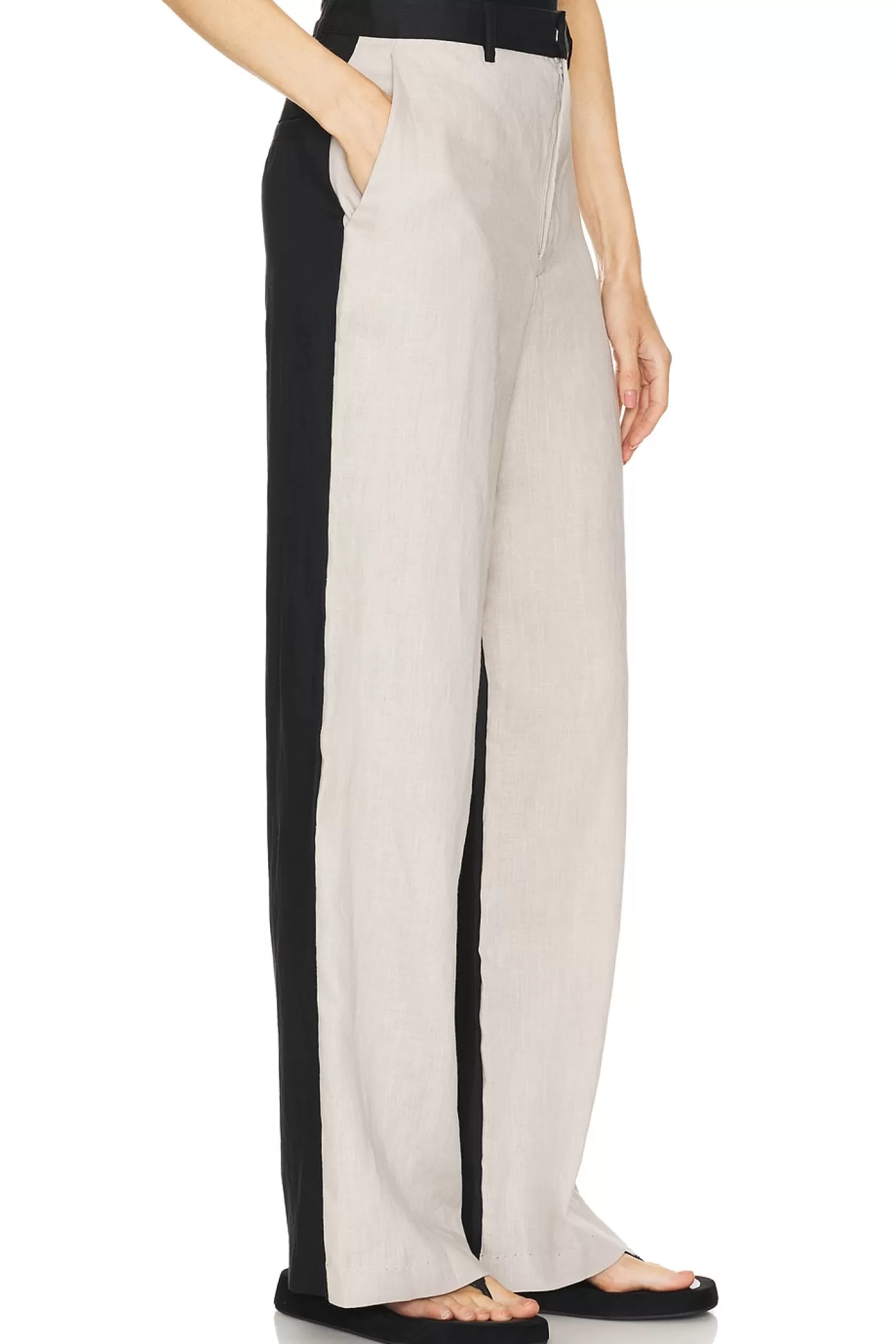 Linen Colorblock Trouser>Enza Costa Discount