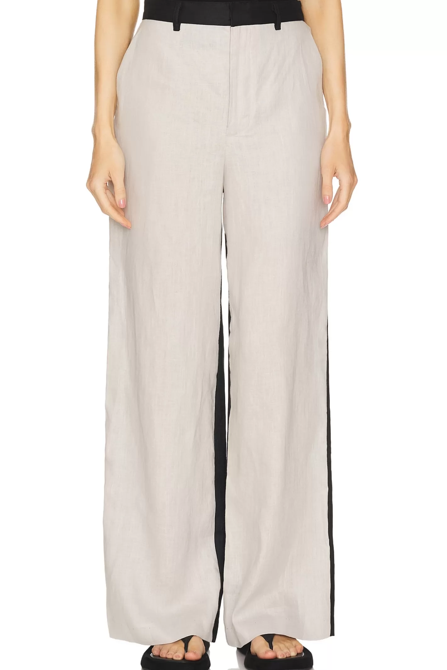 Linen Colorblock Trouser>Enza Costa Discount