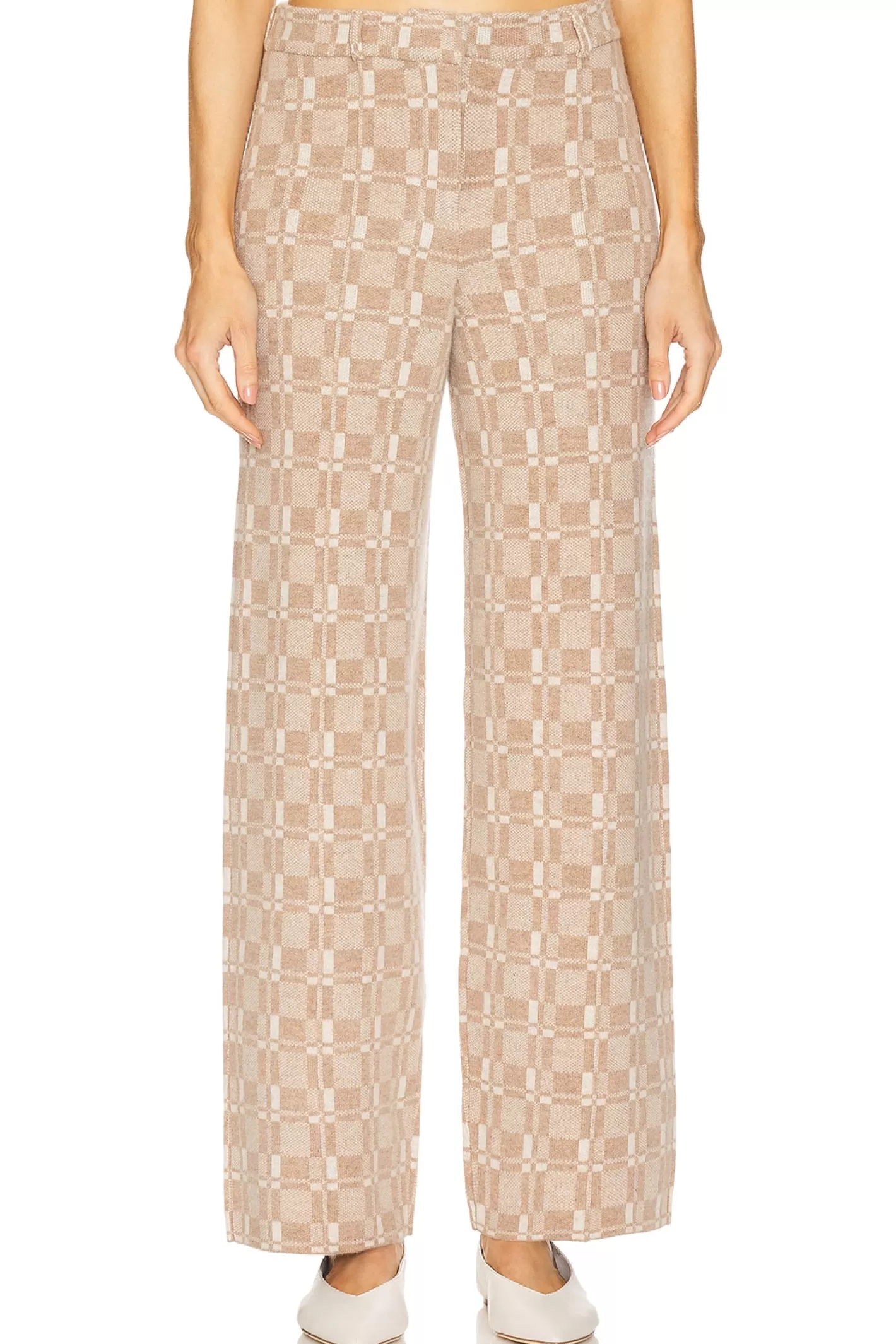 Luxe Plaid Jacquard Wide Leg Trouser>NAADAM Best