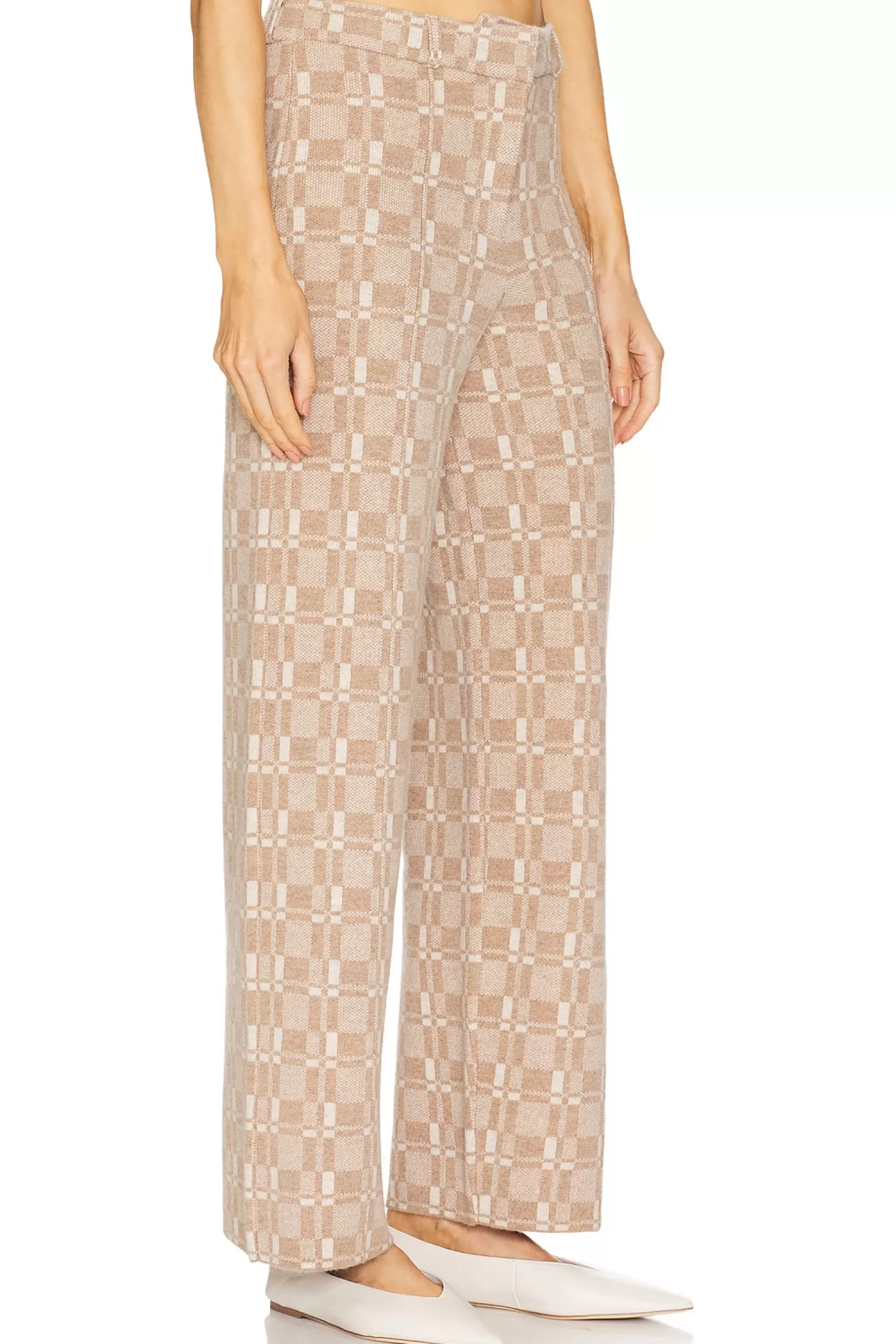 Luxe Plaid Jacquard Wide Leg Trouser>NAADAM Best