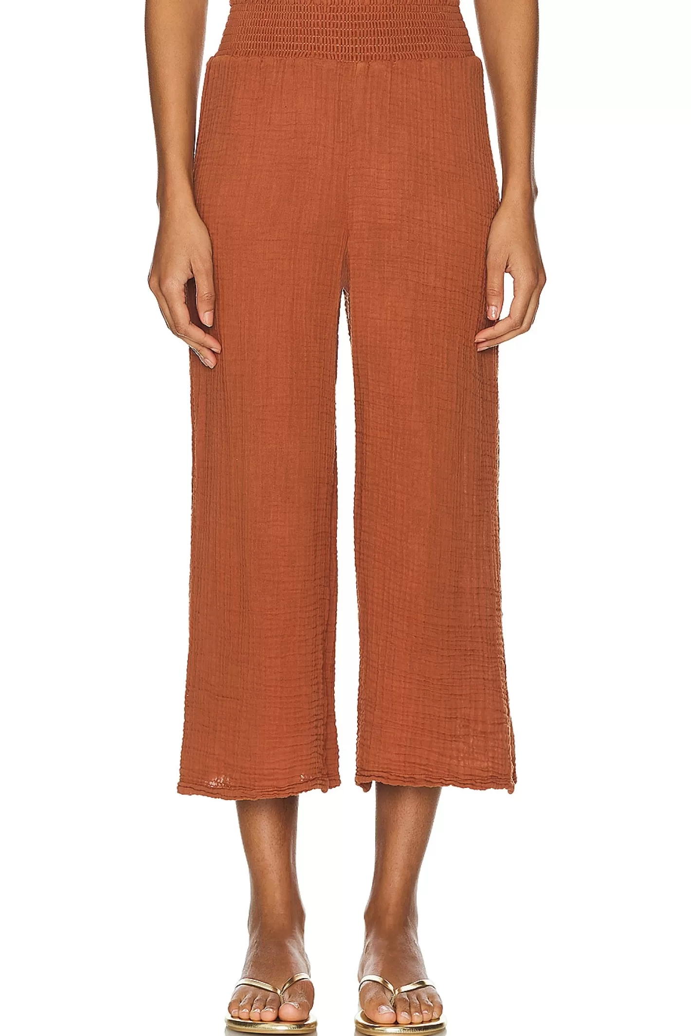 Medina Smocked Waist Cropped Pant>Michael Stars Store