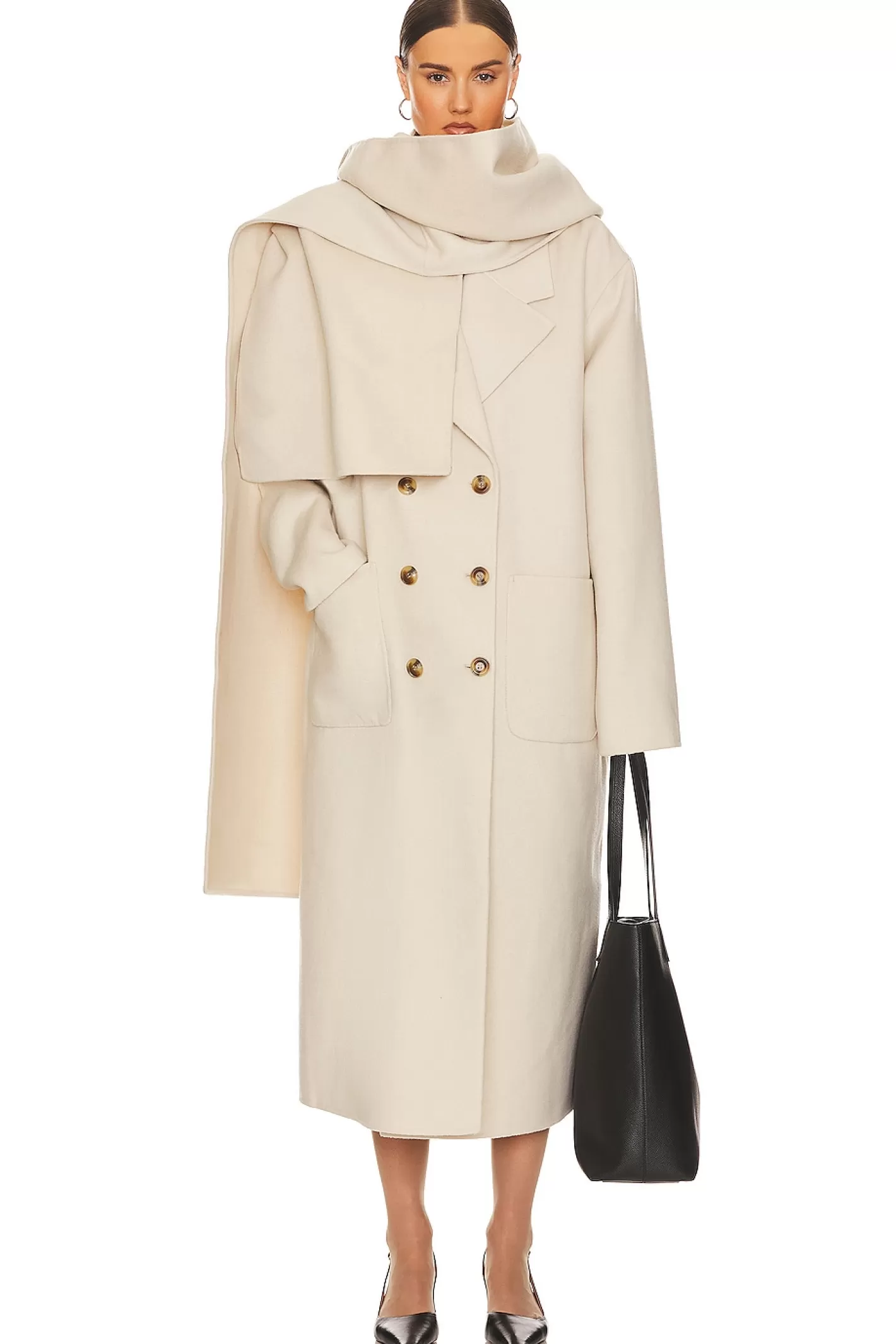 Oversized Coat With Detachable Scarf>Helsa Shop