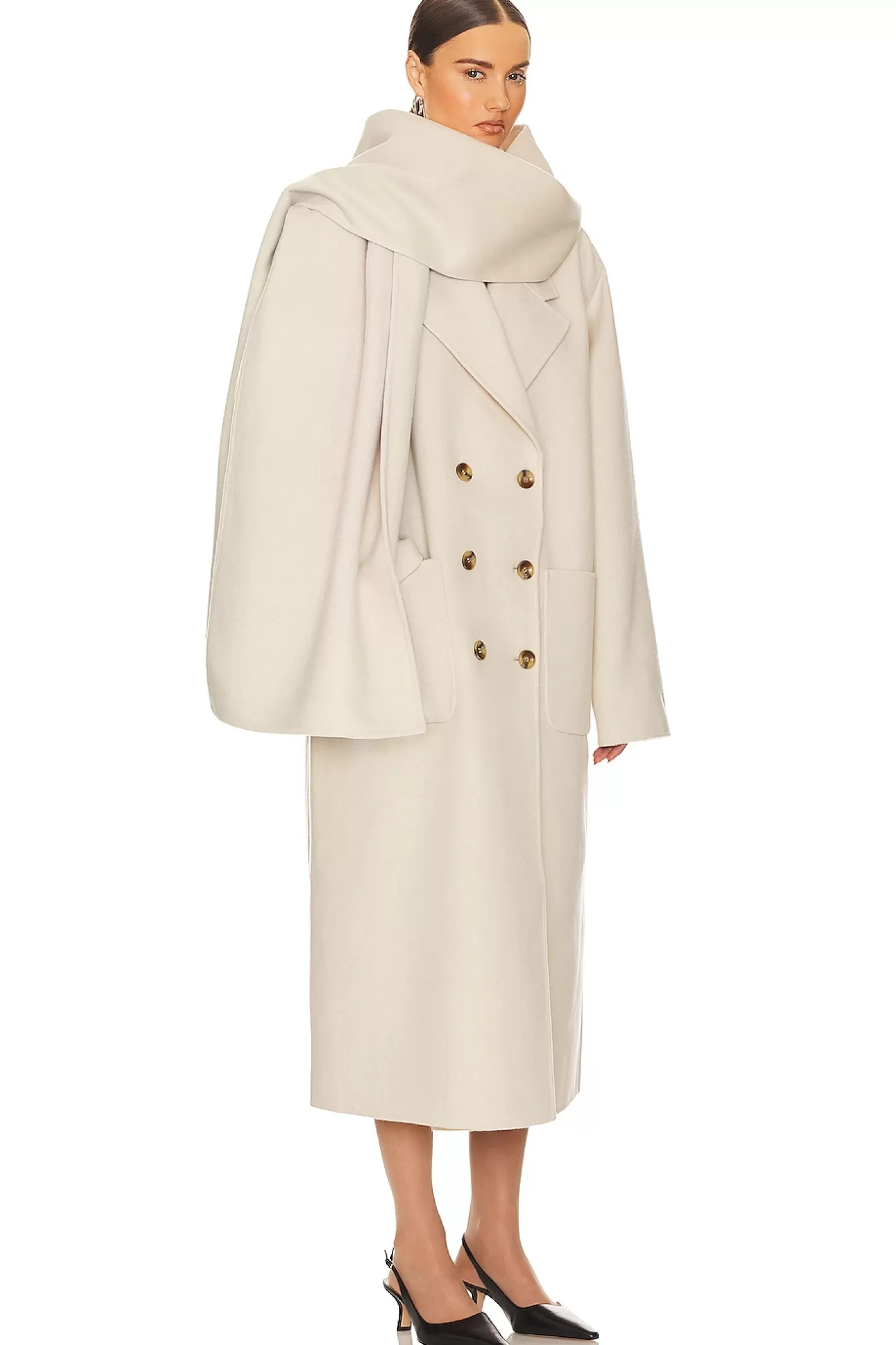 Oversized Coat With Detachable Scarf>Helsa Shop