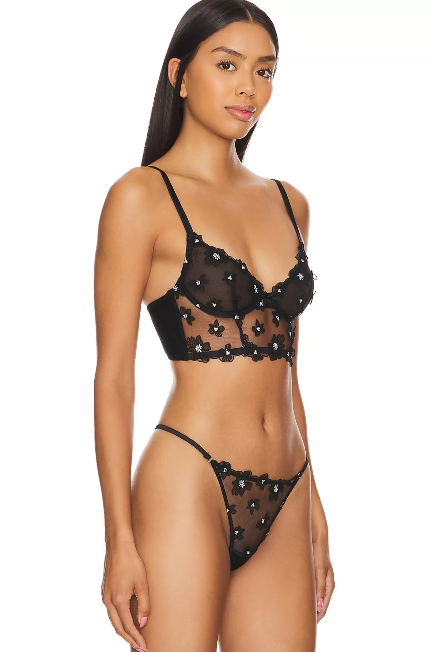 Petal Longline Bra>fleur du mal Hot