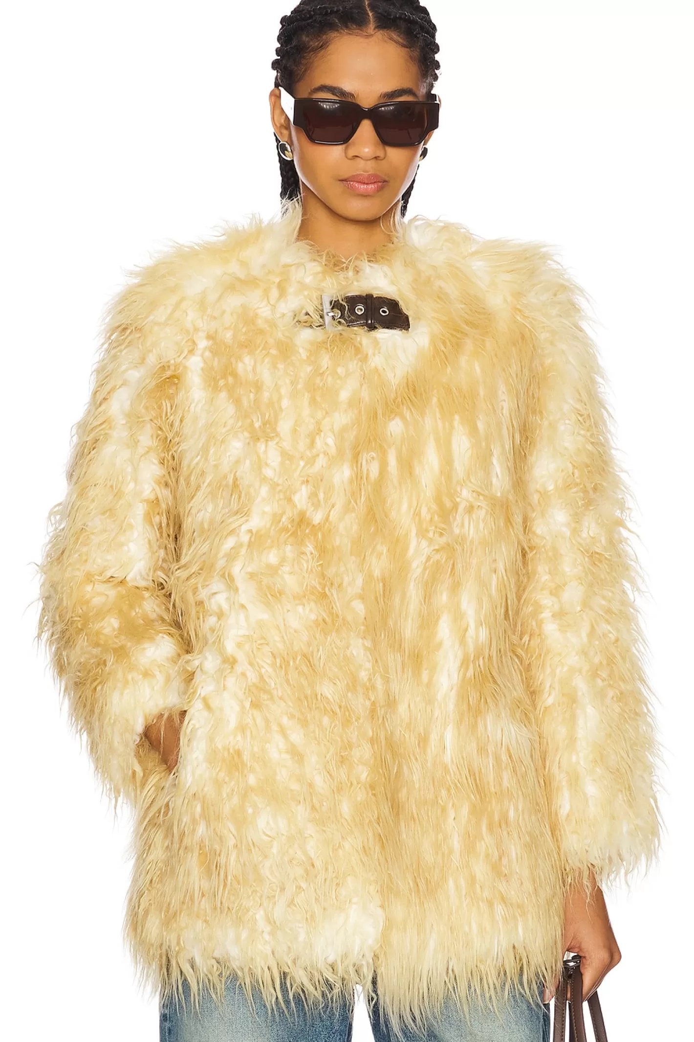 Petra Faux Mongolian Fur Short Coat>Apparis Cheap