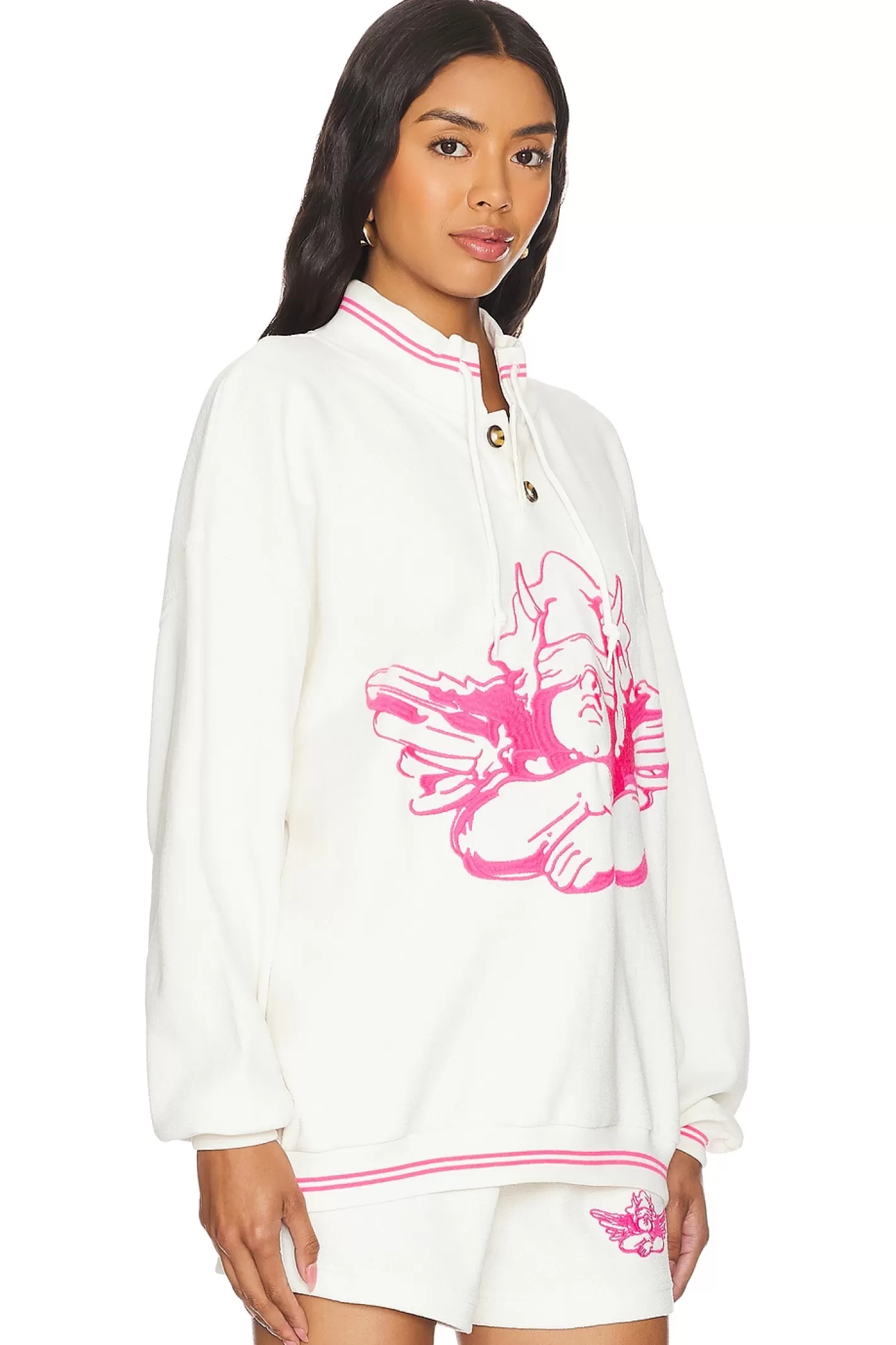 Pink Cherub University Henley Crewneck>Boys Lie Online