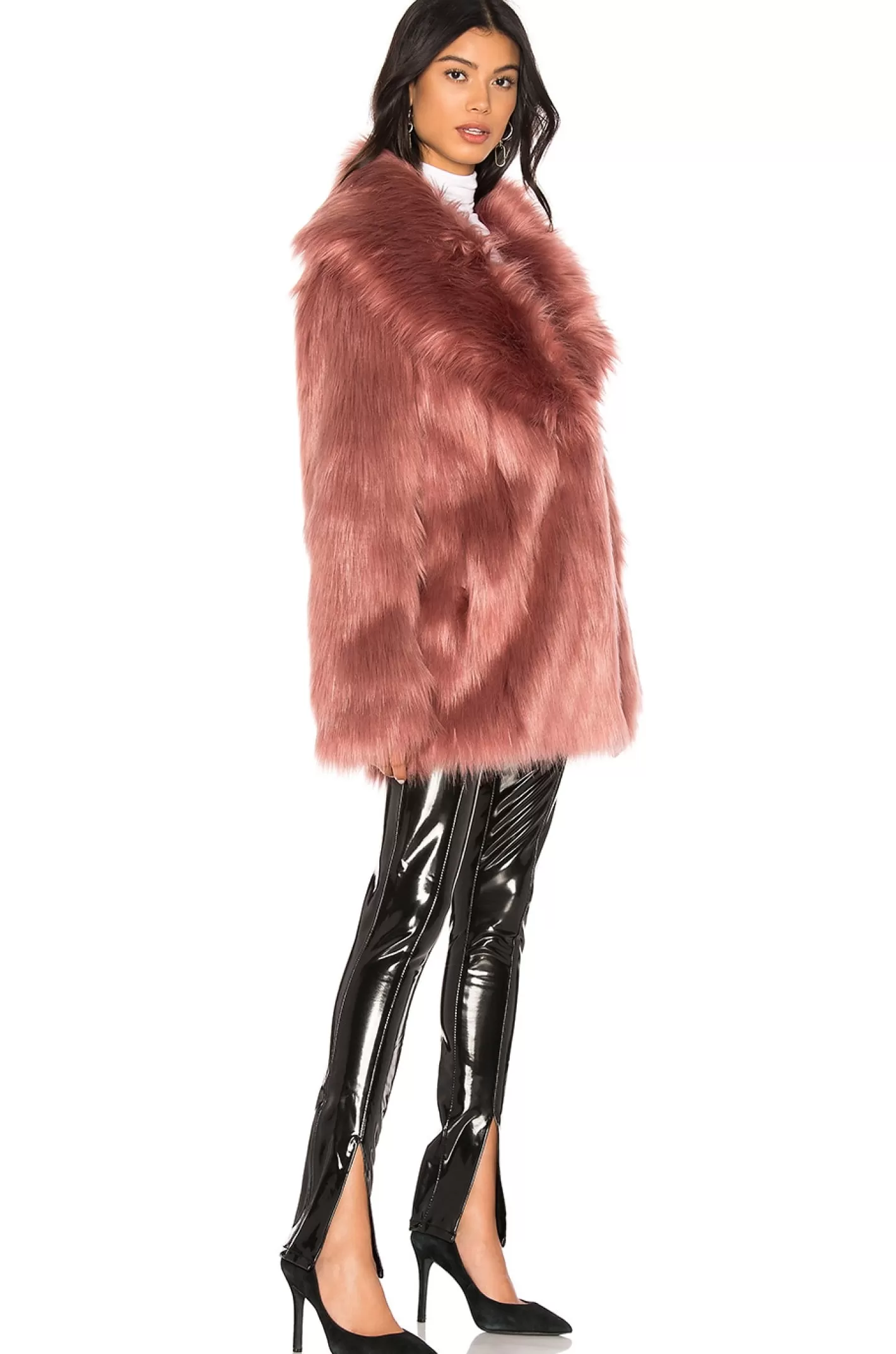 Premium Rose Faux Fur Jacket>Unreal Fur New