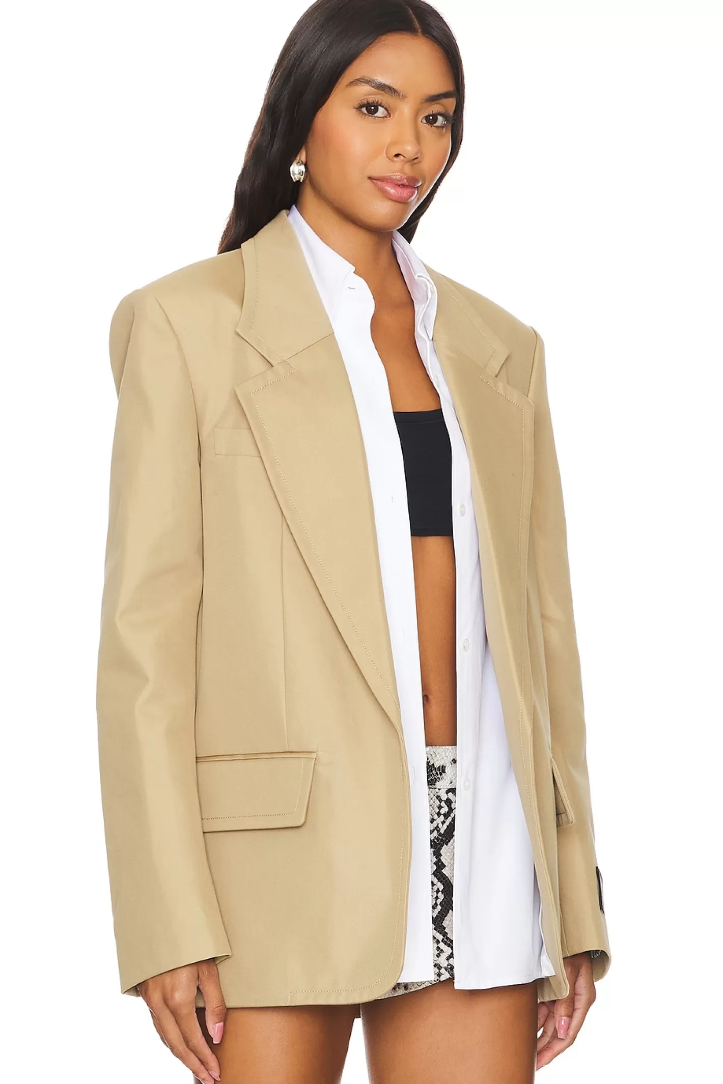 Prestyled Oversized Boxy Blazer W/ Poplin Dickie>Alexander Wang Fashion