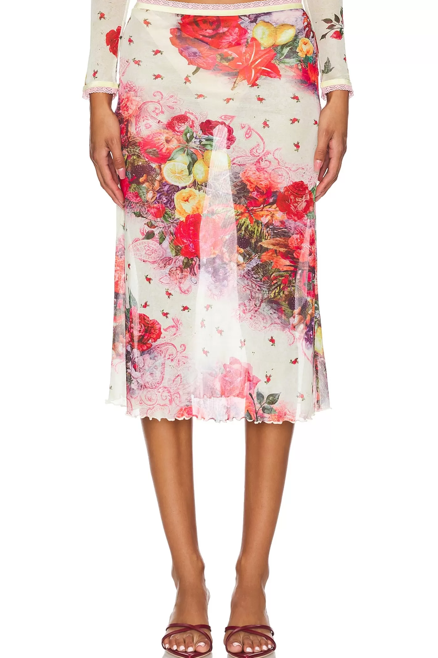 Printed Midi Skirt>Jaded London Flash Sale