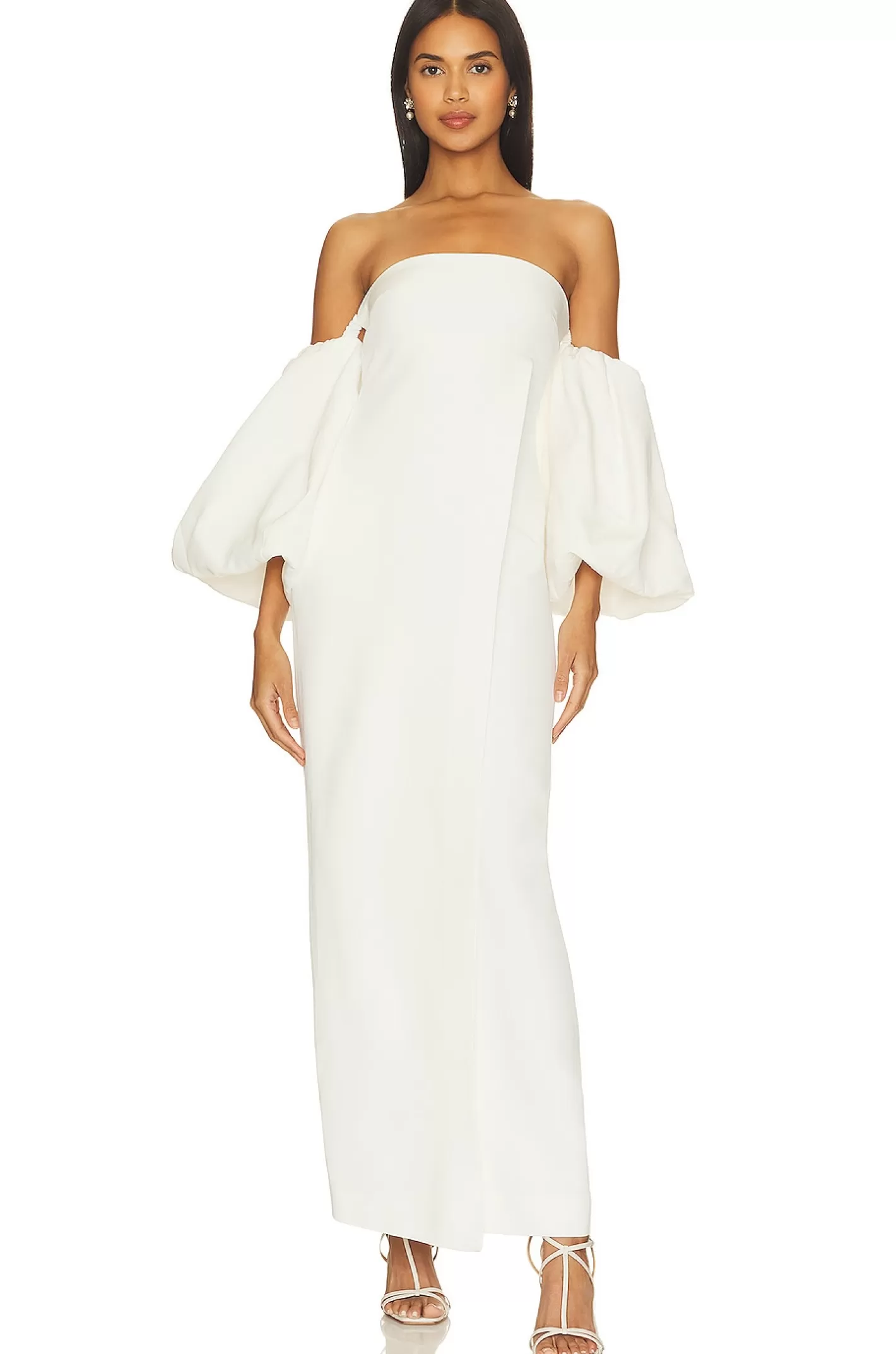 Puff Sleeve Column Maxi Dress>Shona Joy Fashion