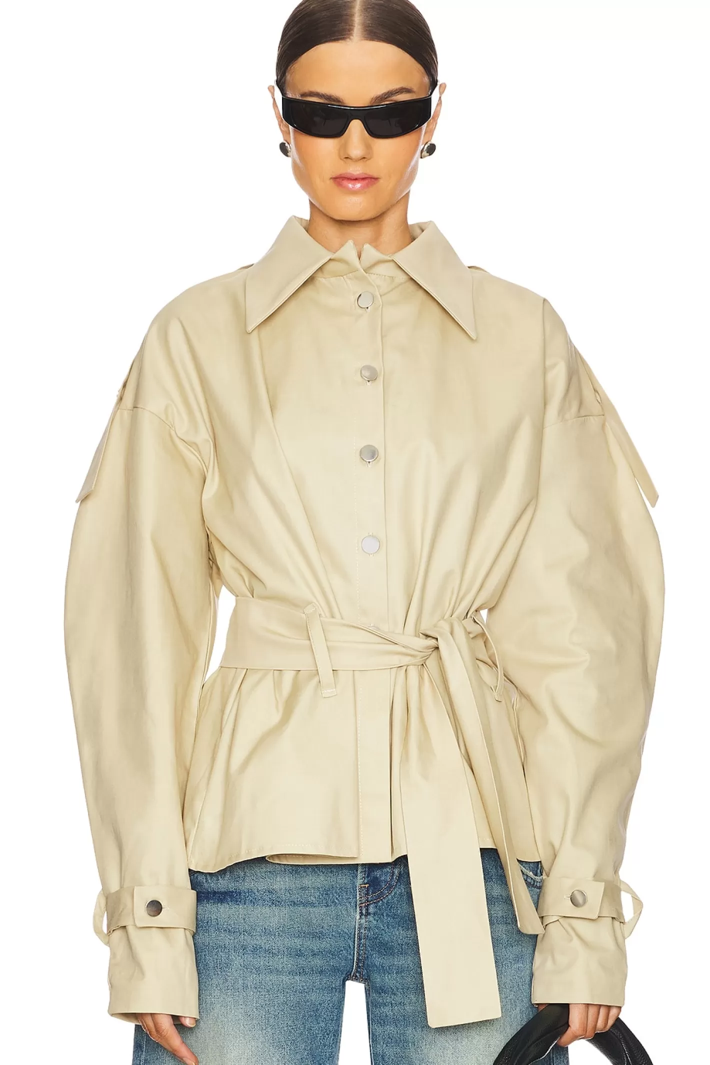 Puffy Sleeve Belted Jacket>AAIZEL Shop