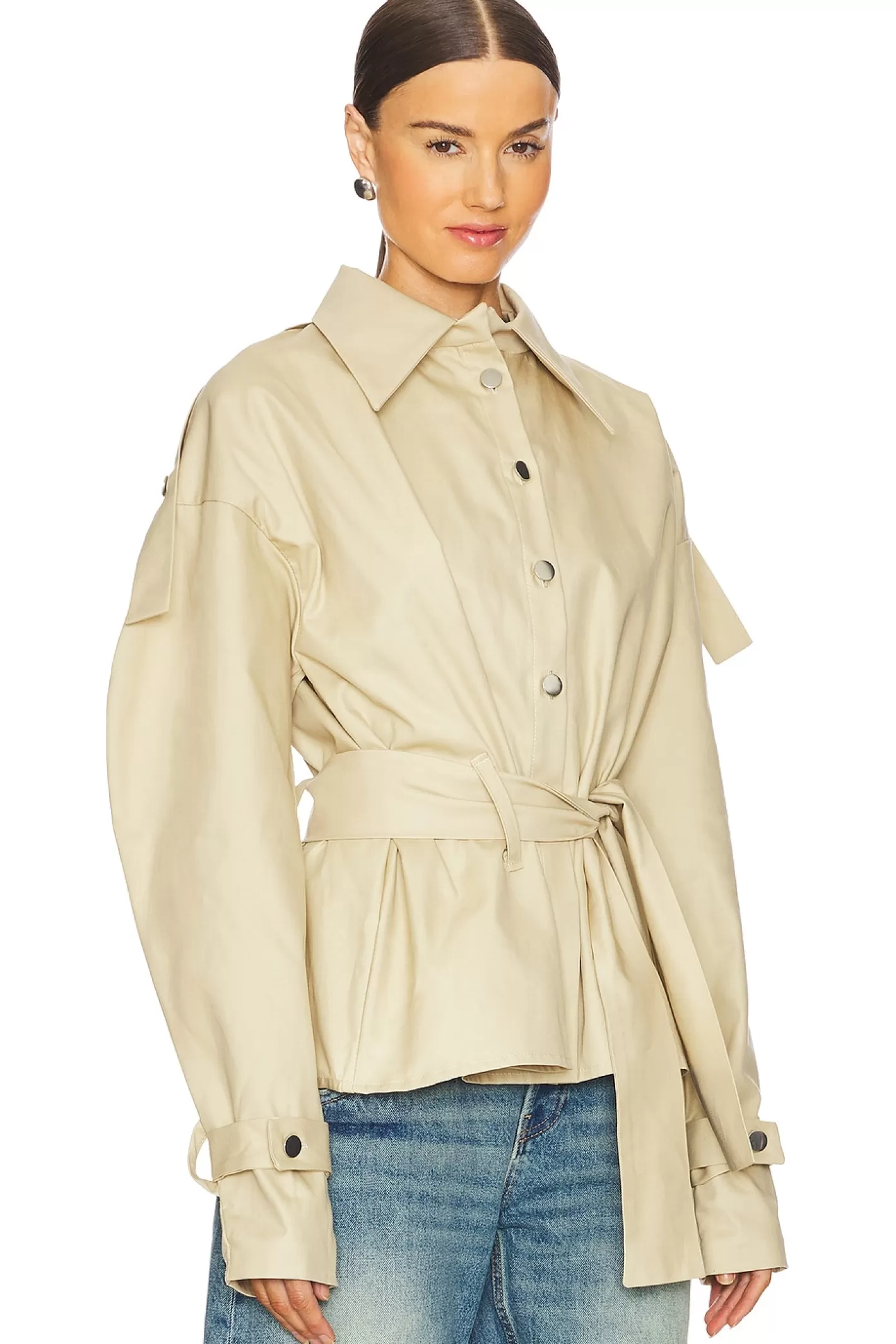 Puffy Sleeve Belted Jacket>AAIZEL Shop