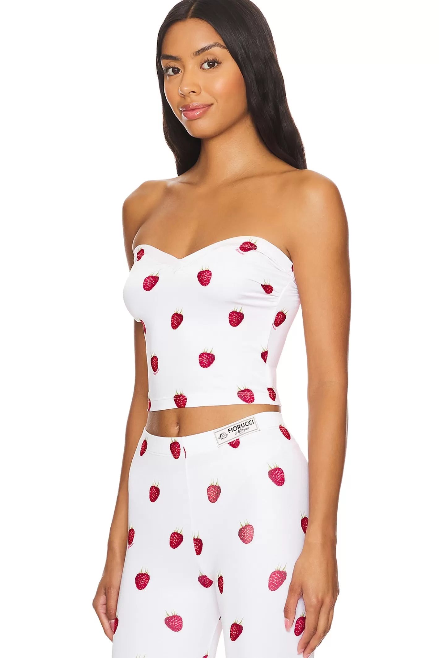 Raspberry Print Bustier Top>FIORUCCI Flash Sale