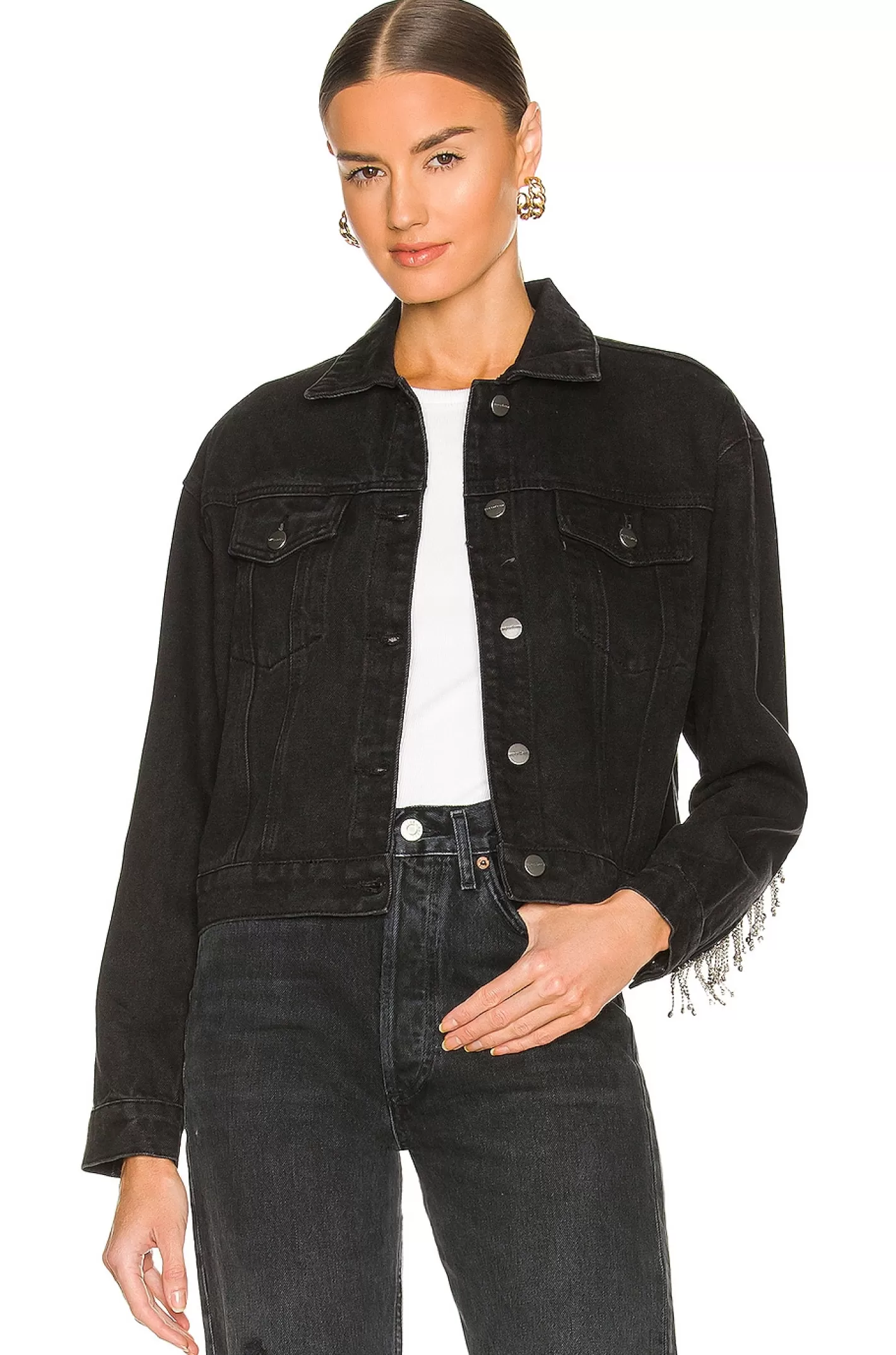 Raya Rhinestone Fringe Jacket>superdown Clearance