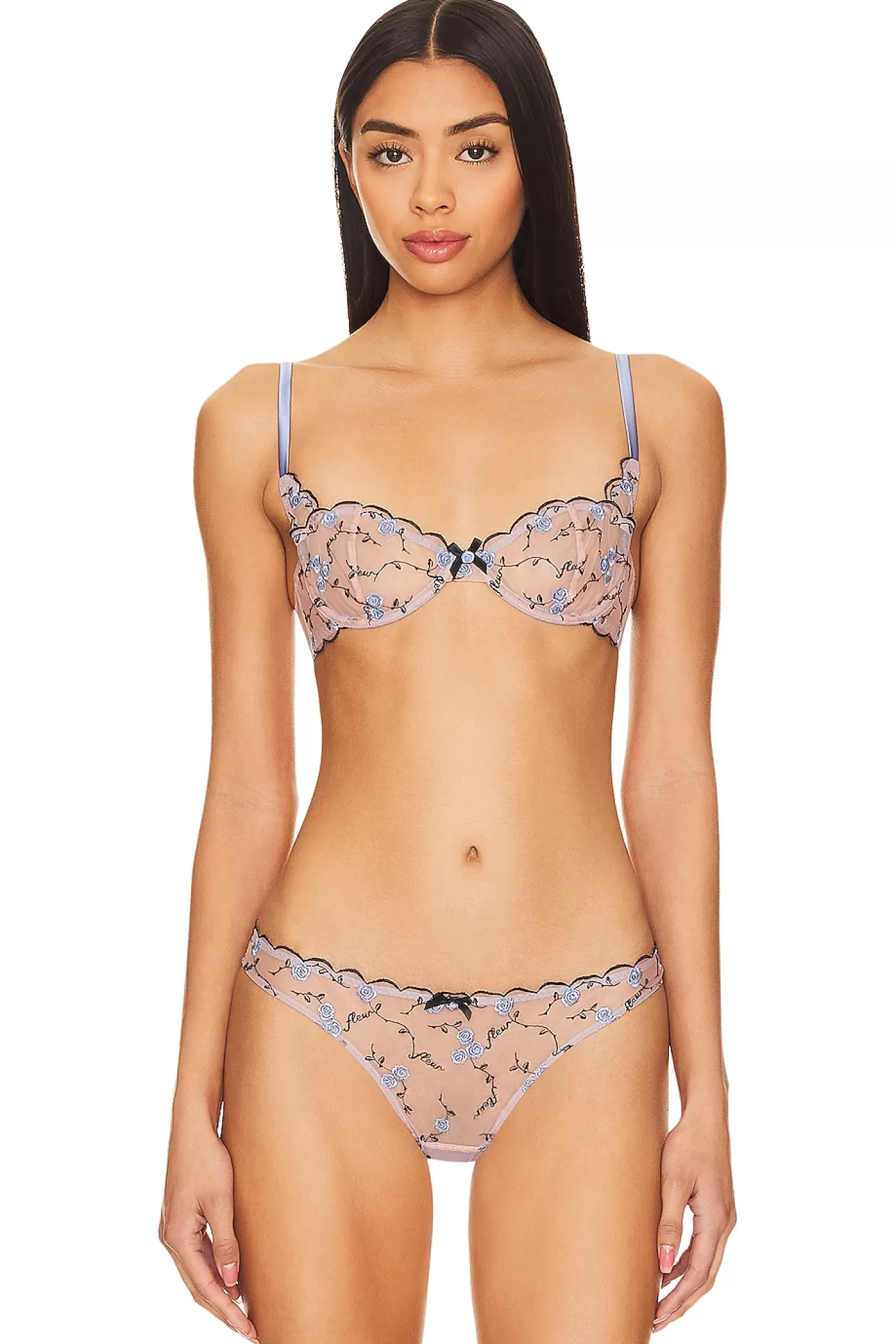 Rose And Vine Embroidery Balconette Bra>fleur du mal Clearance