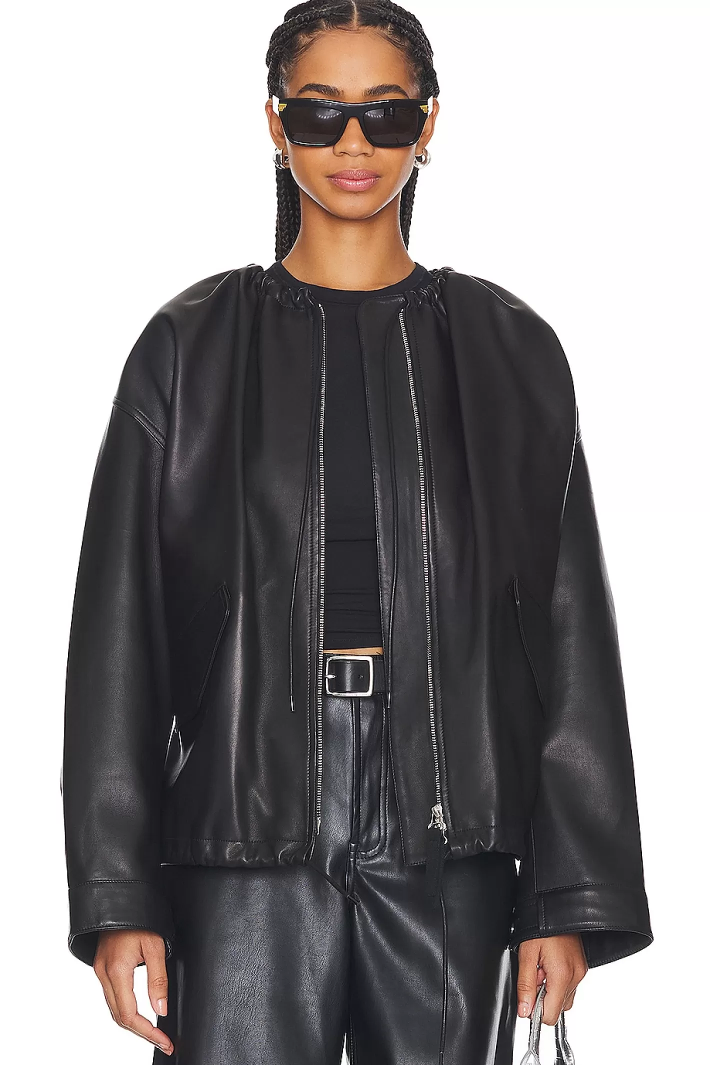 Ruched Leather Jacket>Helmut Lang Best