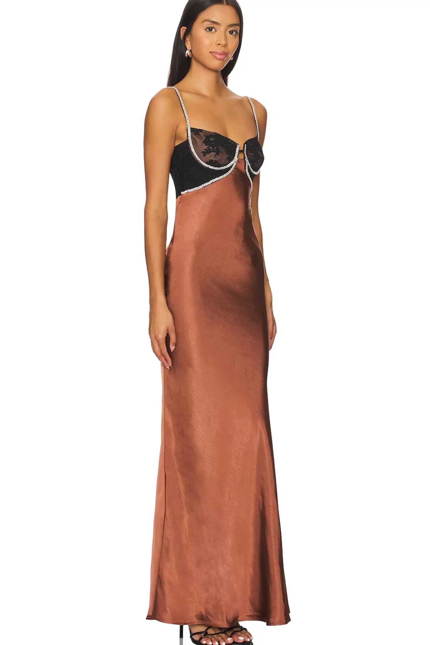 Satin Diamante Maxi Dress>self-portrait Sale